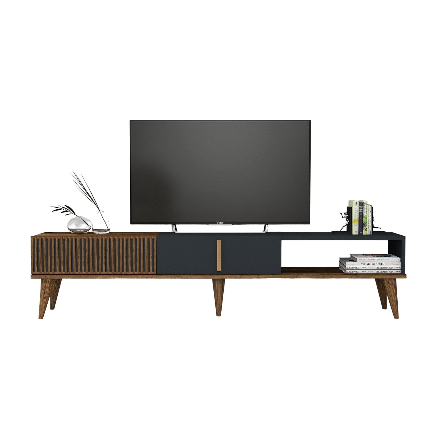 TV ormarić Milan Alt - Walnut, Anthracite | AG-vitahome.hr