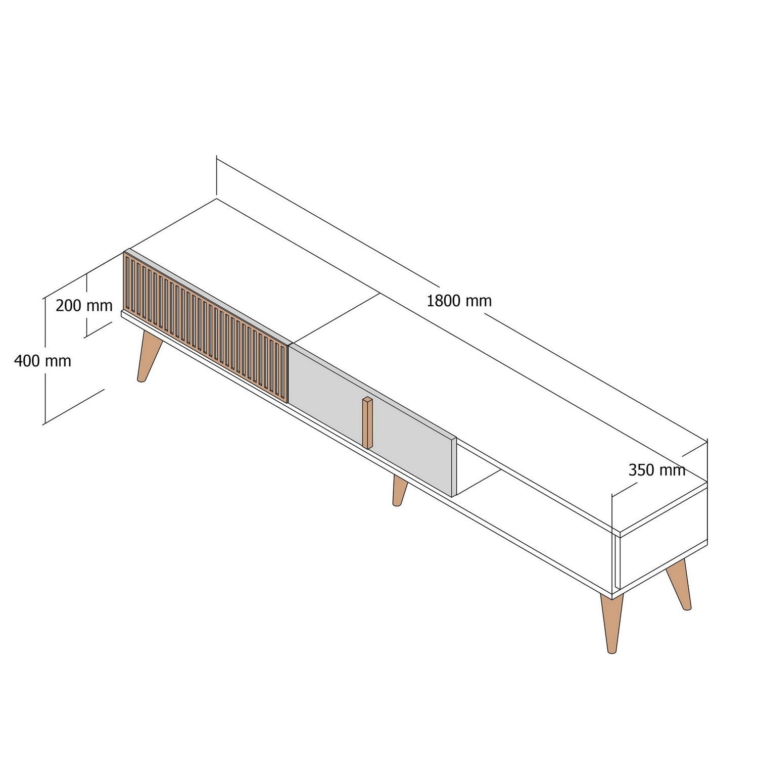 TV ormarić Milan Alt - Walnut, Anthracite | AG-vitahome.hr