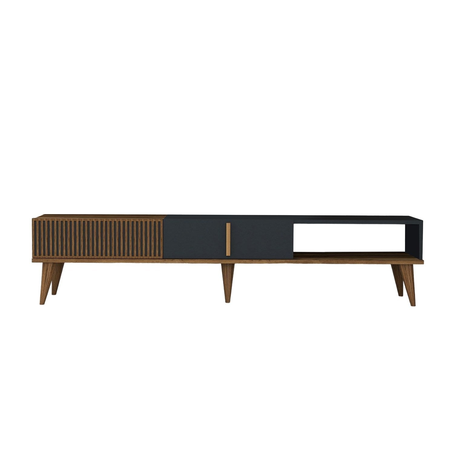TV ormarić Milan Alt - Walnut, Anthracite | AG-vitahome.hr