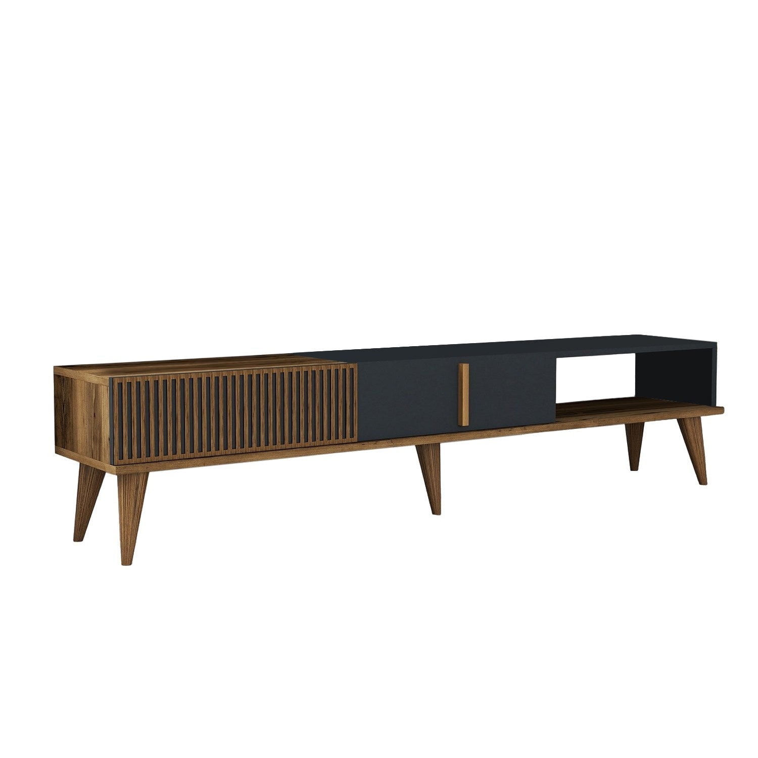 TV ormarić Milan Alt - Walnut, Anthracite | AG-vitahome.hr