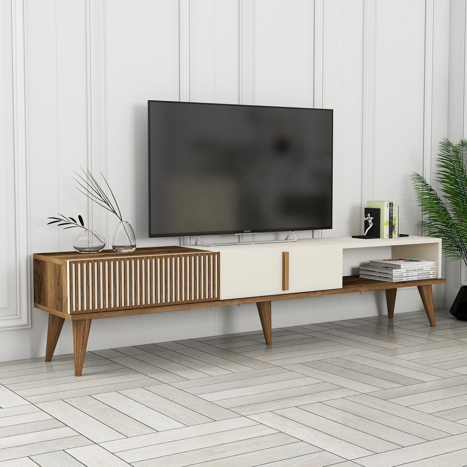 TV ormarić Milan Alt - Walnut, Cream | AG-vitahome.hr