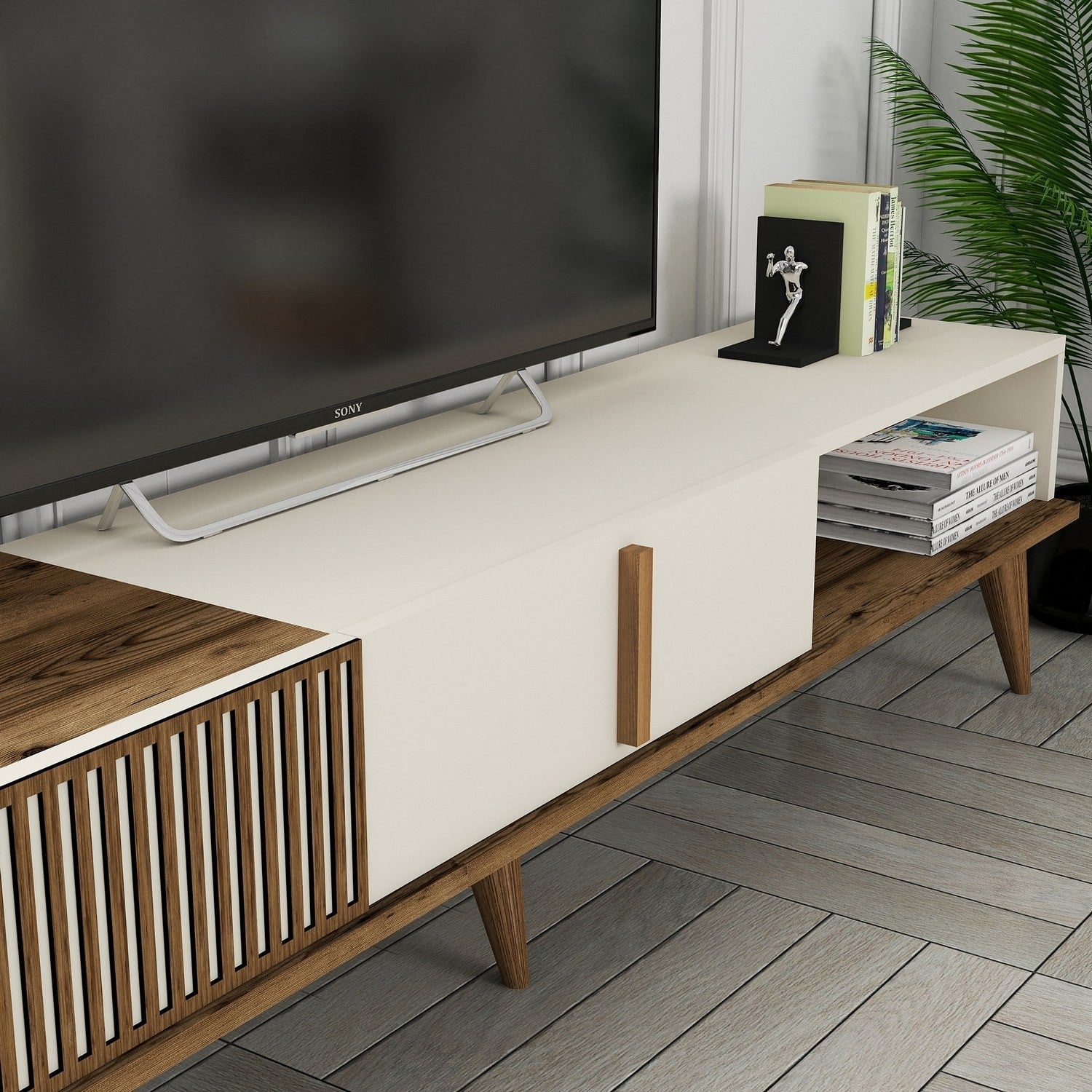 TV ormarić Milan Alt - Walnut, Cream | AG-vitahome.hr