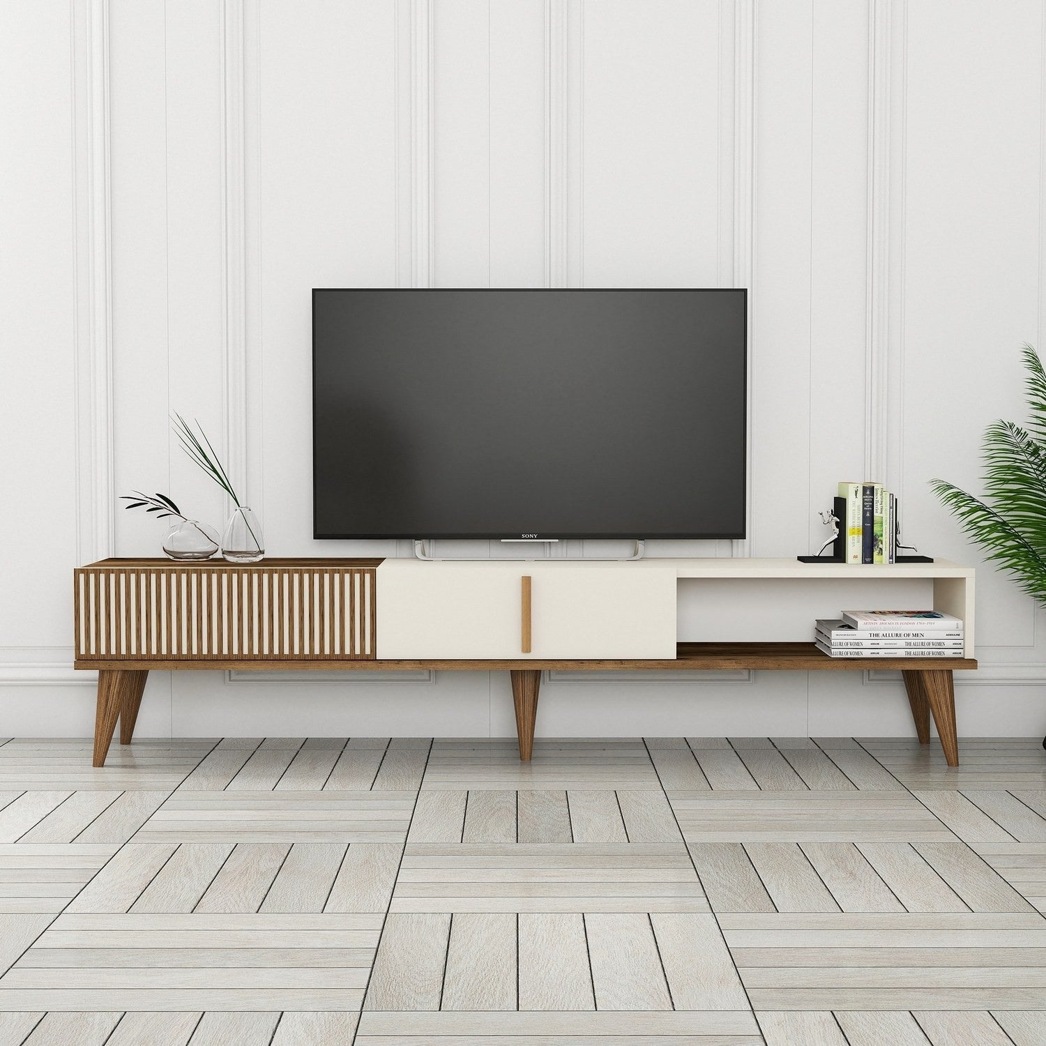 TV ormarić Milan Alt - Walnut, Cream | AG-vitahome.hr