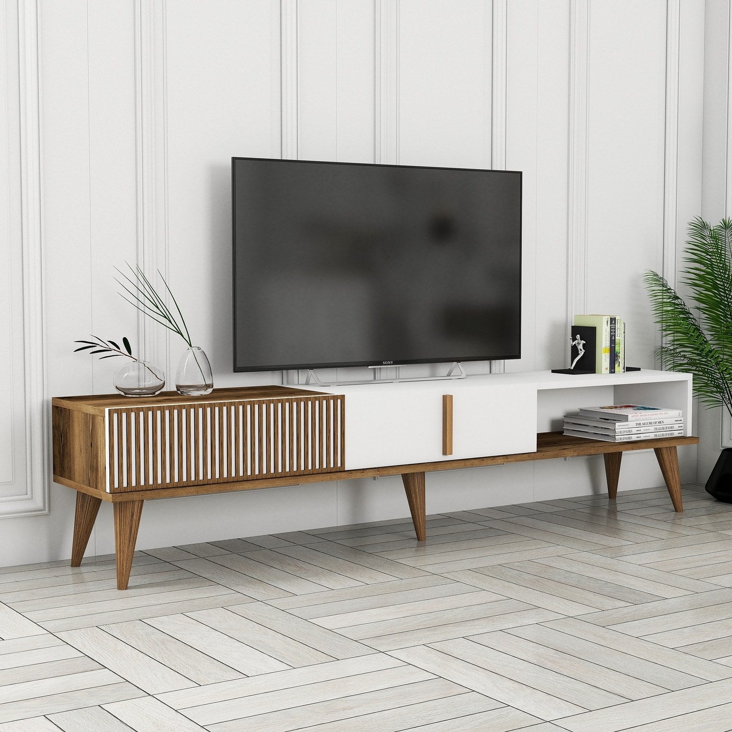 TV ormarić Milan Alt - Walnut, White | AG-vitahome.hr