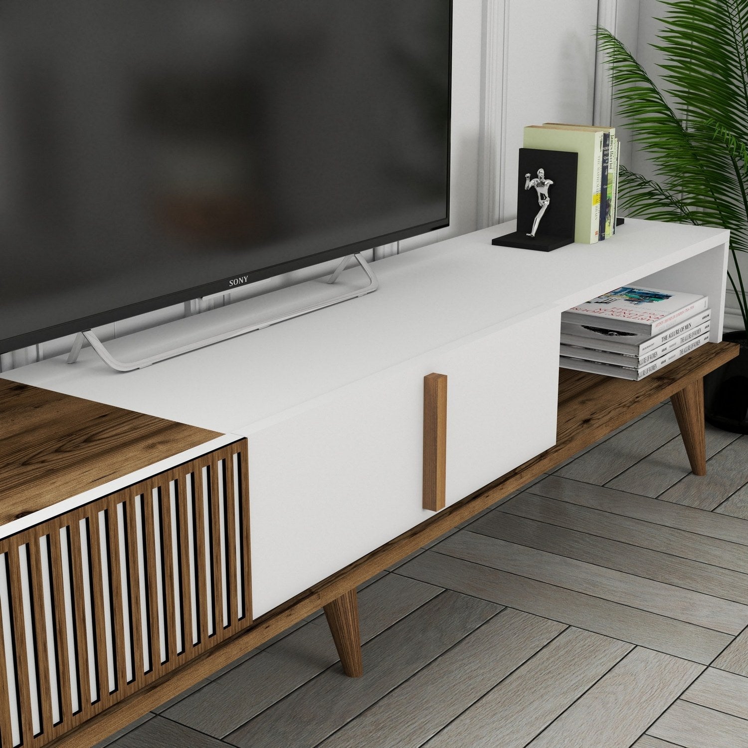 TV ormarić Milan Alt - Walnut, White | AG-vitahome.hr