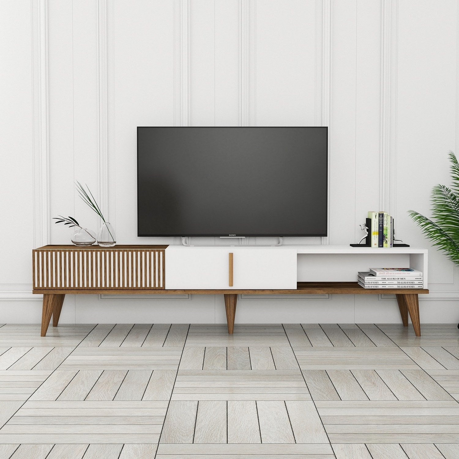 TV ormarić Milan Alt - Walnut, White | AG-vitahome.hr