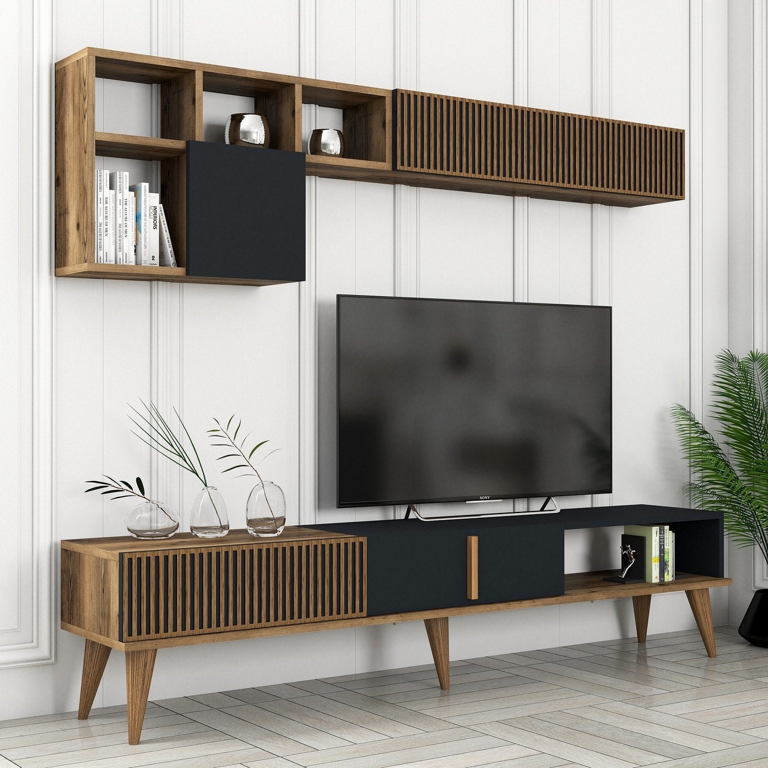 TV ormarić Milan TV - Walnut, Anthracite | AG-vitahome.hr