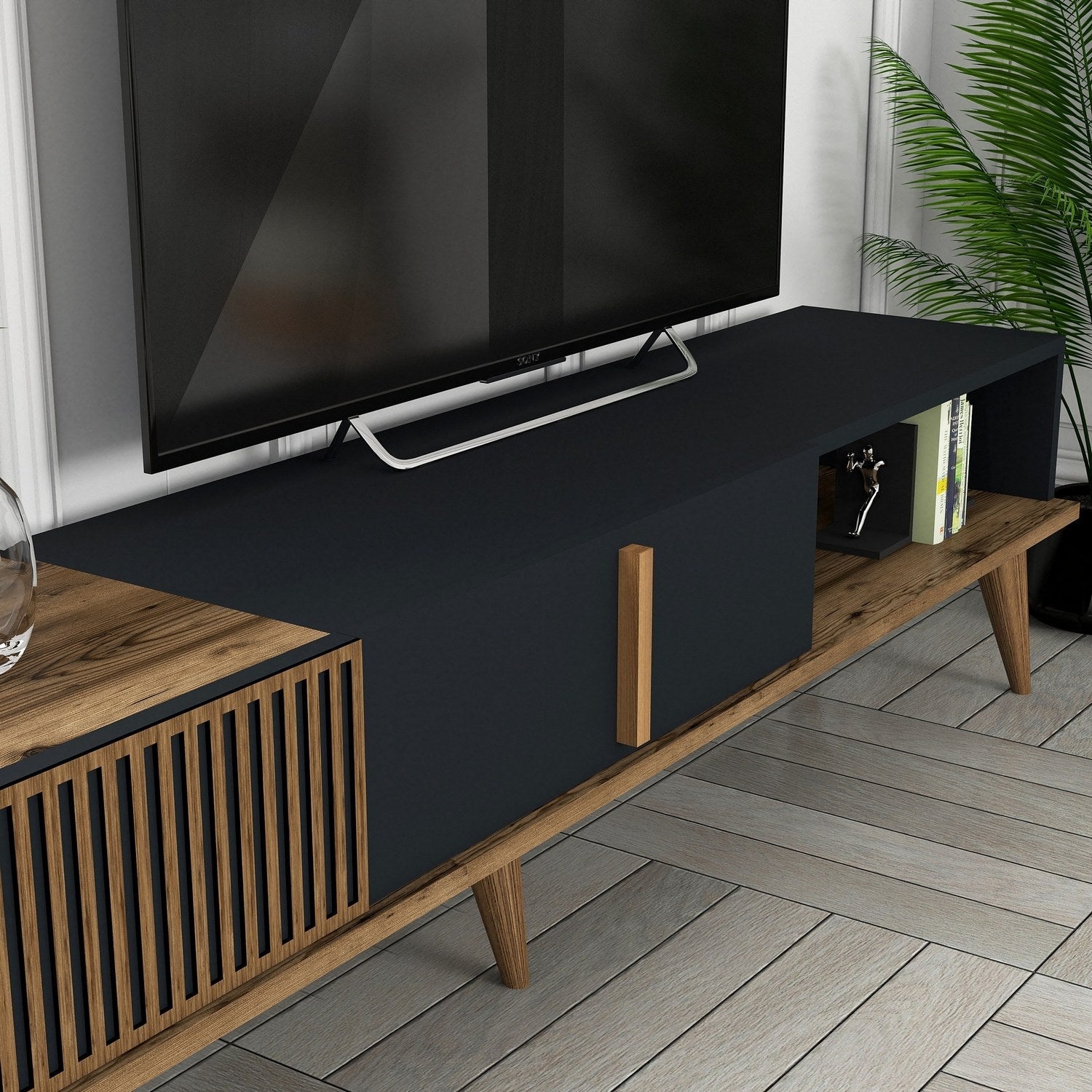 TV ormarić Milan TV - Walnut, Anthracite | AG-vitahome.hr