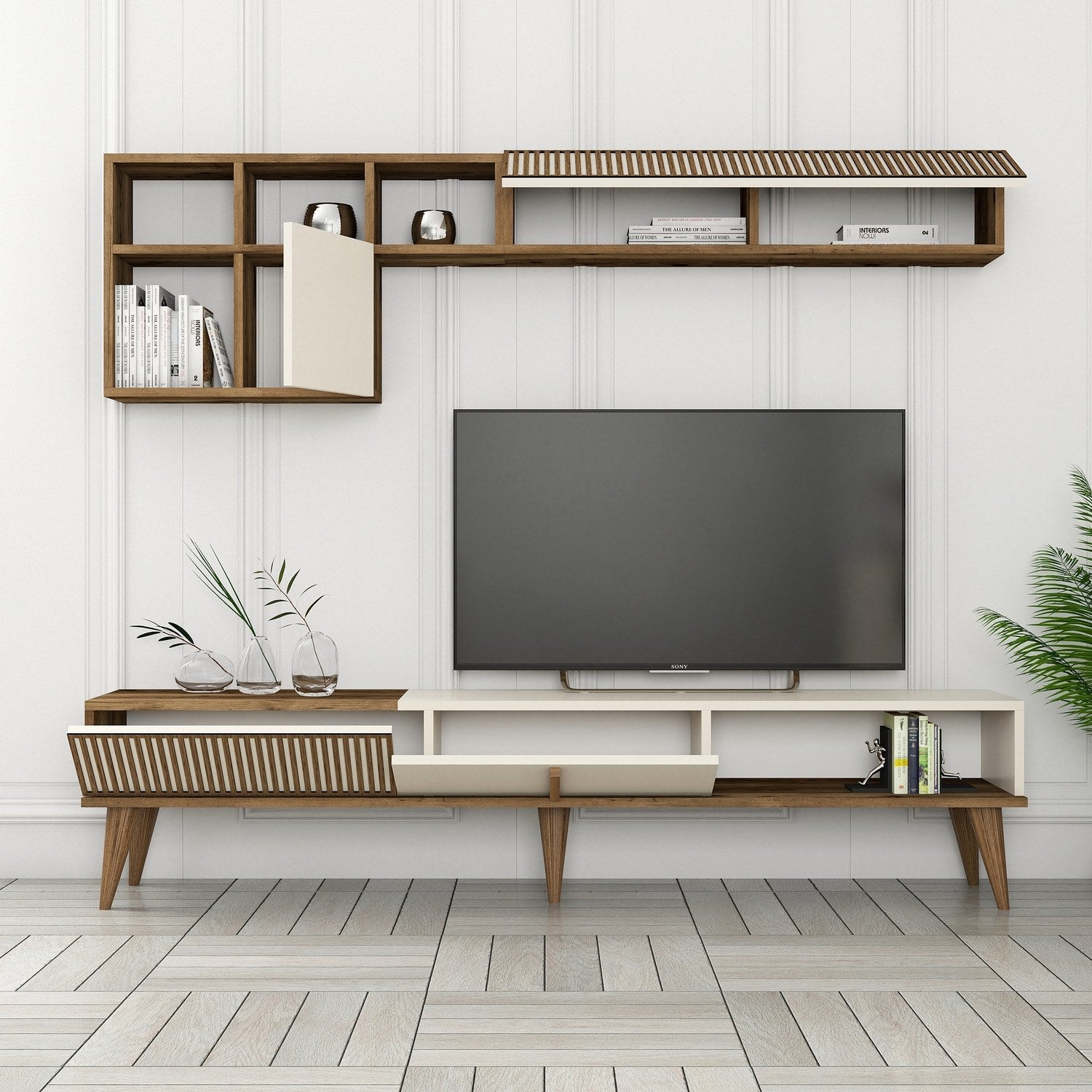 TV ormarić Milan TV - Walnut, Cream | AG-vitahome.hr
