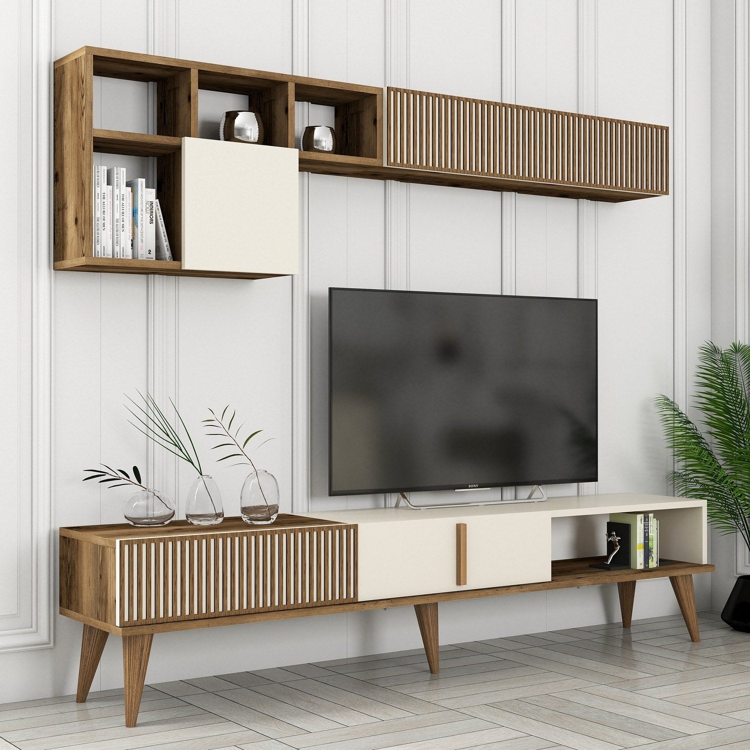 TV ormarić Milan TV - Walnut, Cream | AG-vitahome.hr
