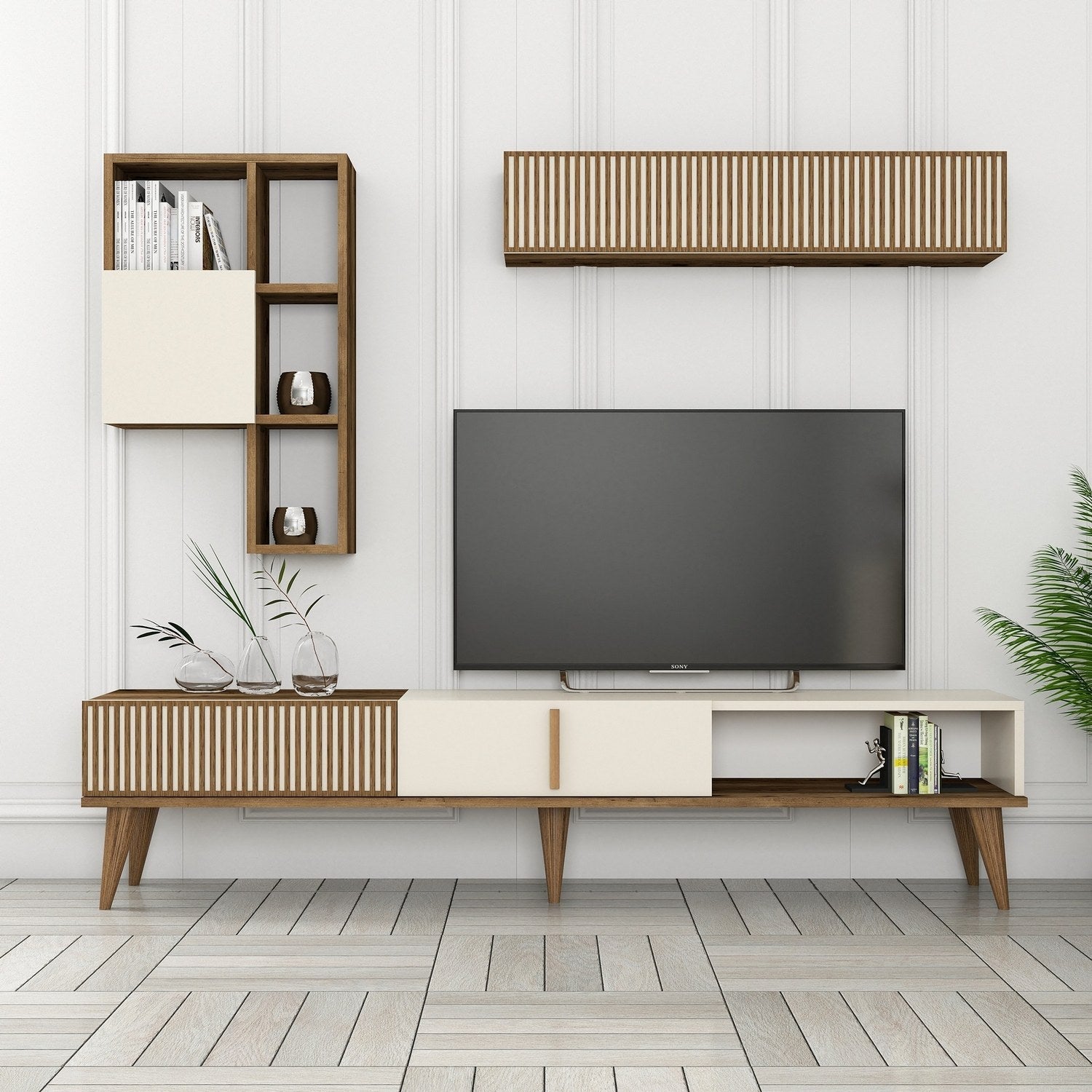 TV ormarić Milan TV - Walnut, Cream | AG-vitahome.hr
