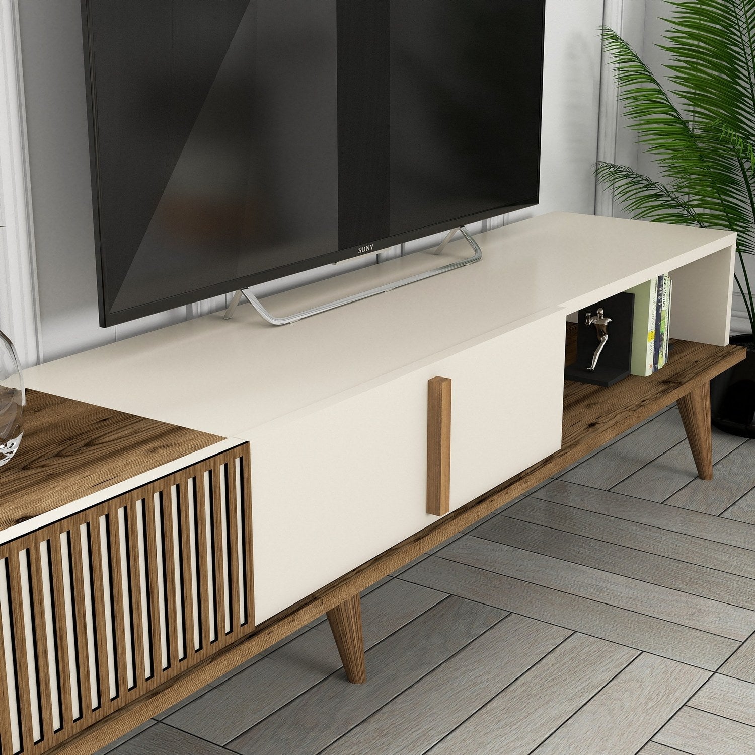TV ormarić Milan TV - Walnut, Cream | AG-vitahome.hr