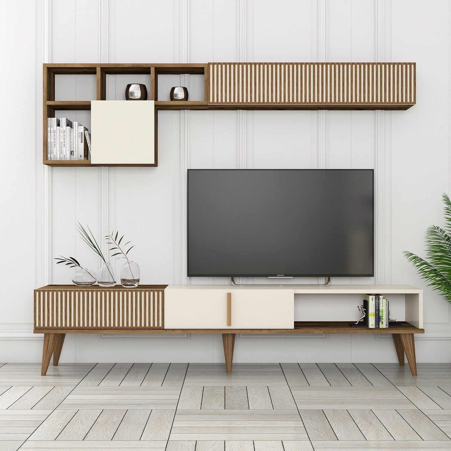 TV ormarić Milan TV - Walnut, Cream | AG-vitahome.hr