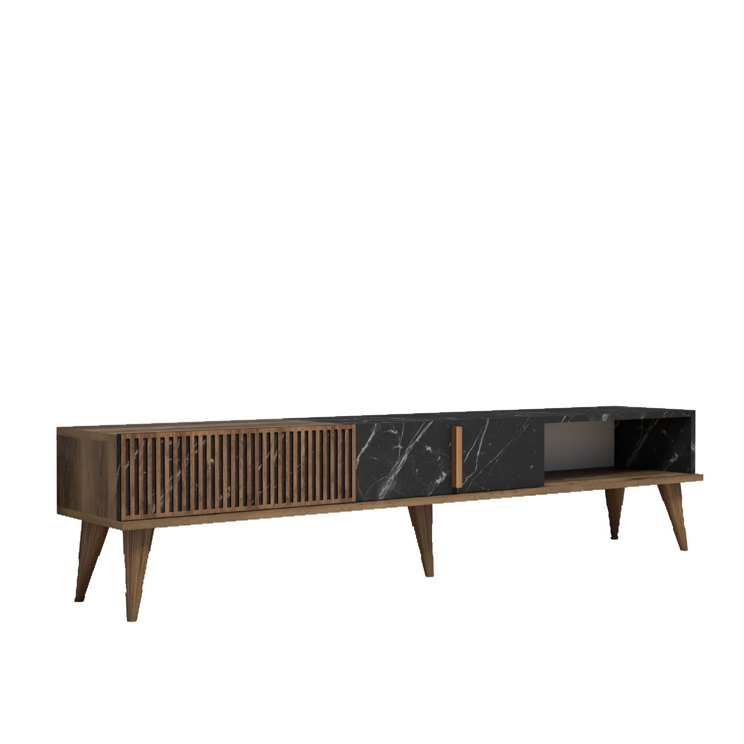 TV ormarić Milan - Walnut, Black | AG-vitahome.hr