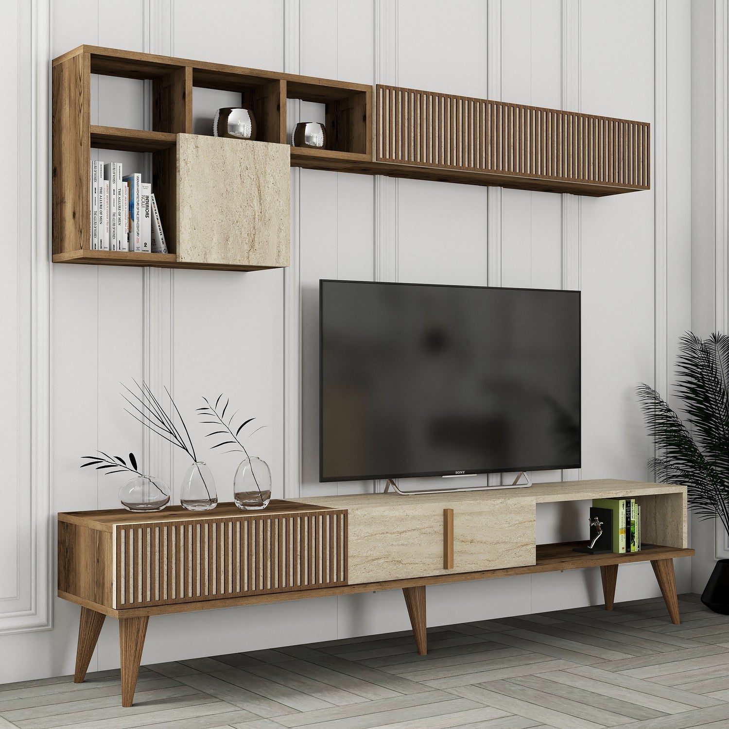 TV ormarić Milan - Walnut, Travertine | AG-vitahome.hr