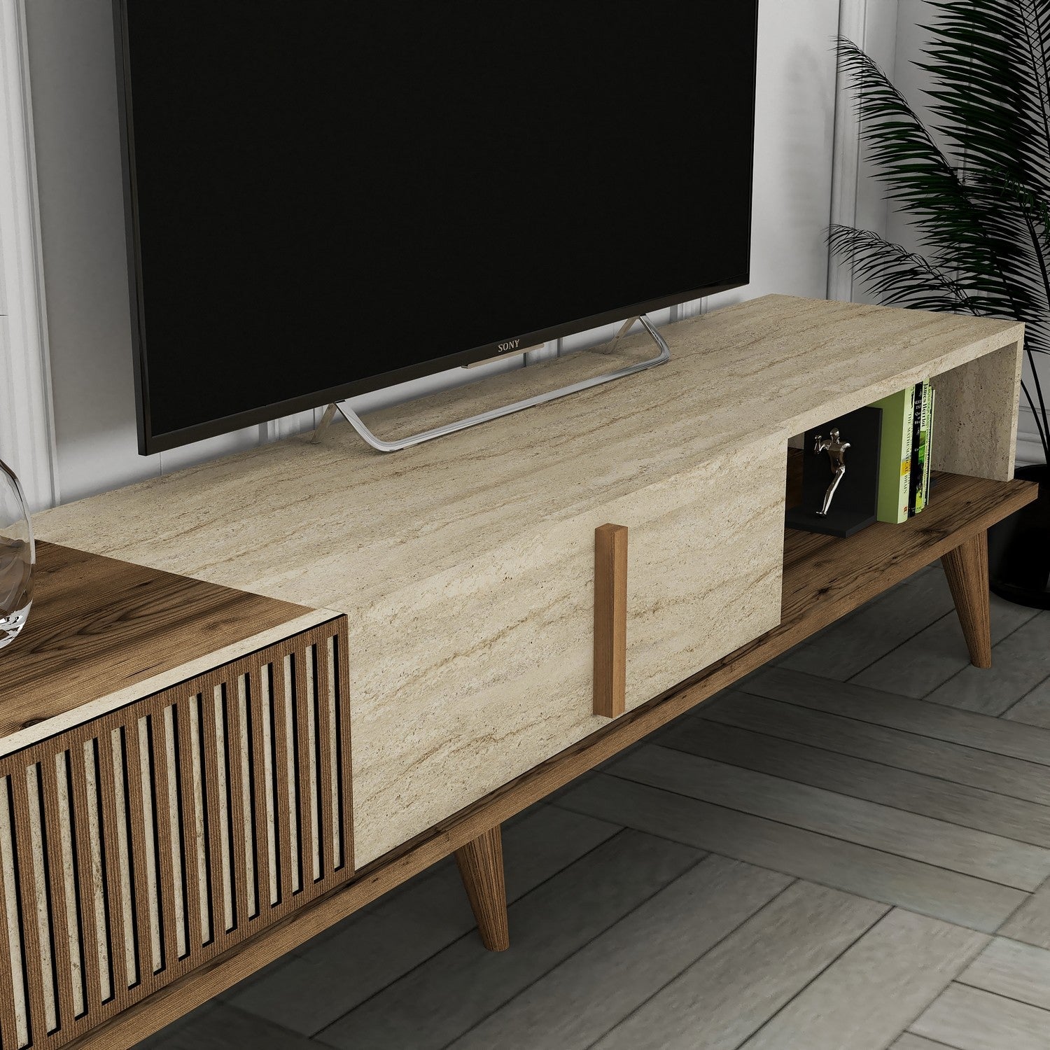 TV ormarić Milan - Walnut, Travertine | AG-vitahome.hr