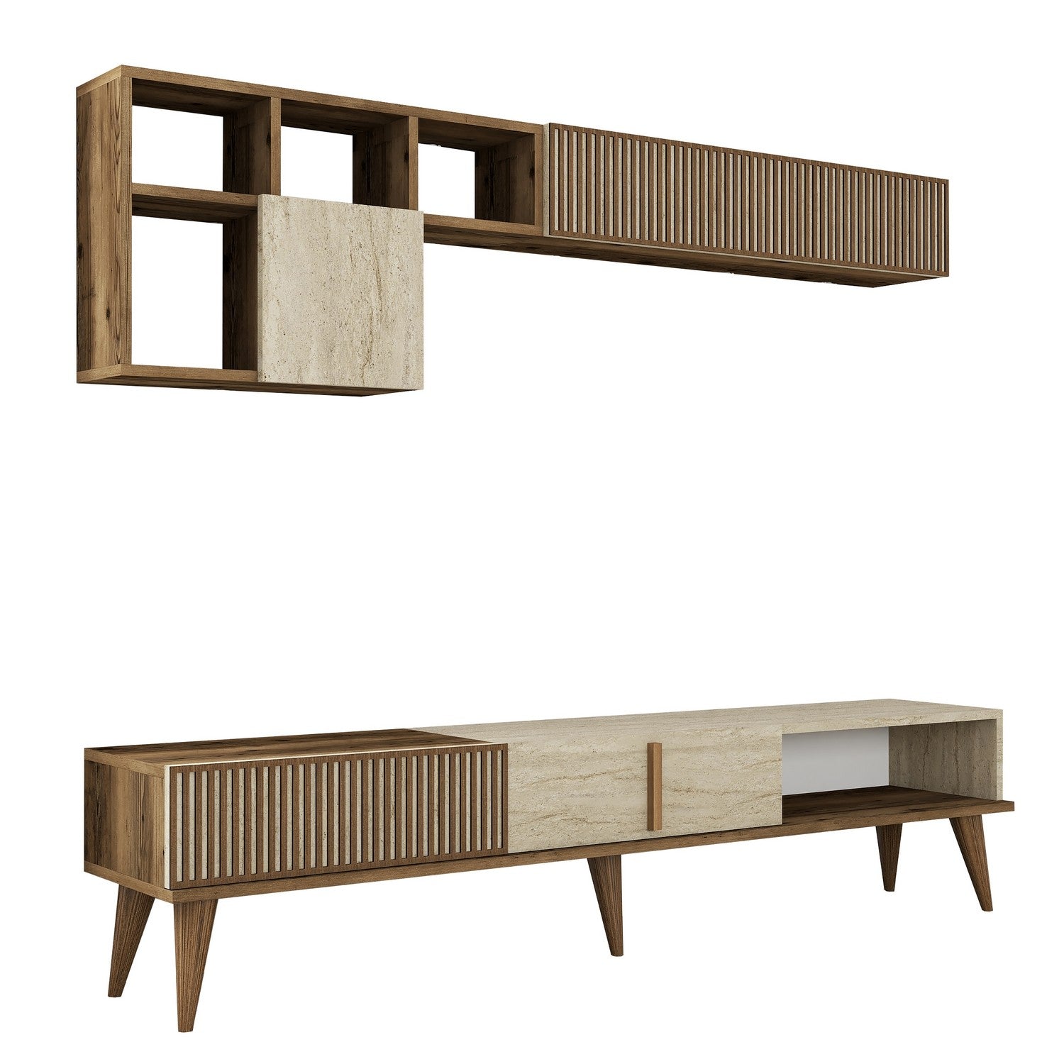 TV ormarić Milan - Walnut, Travertine | AG-vitahome.hr
