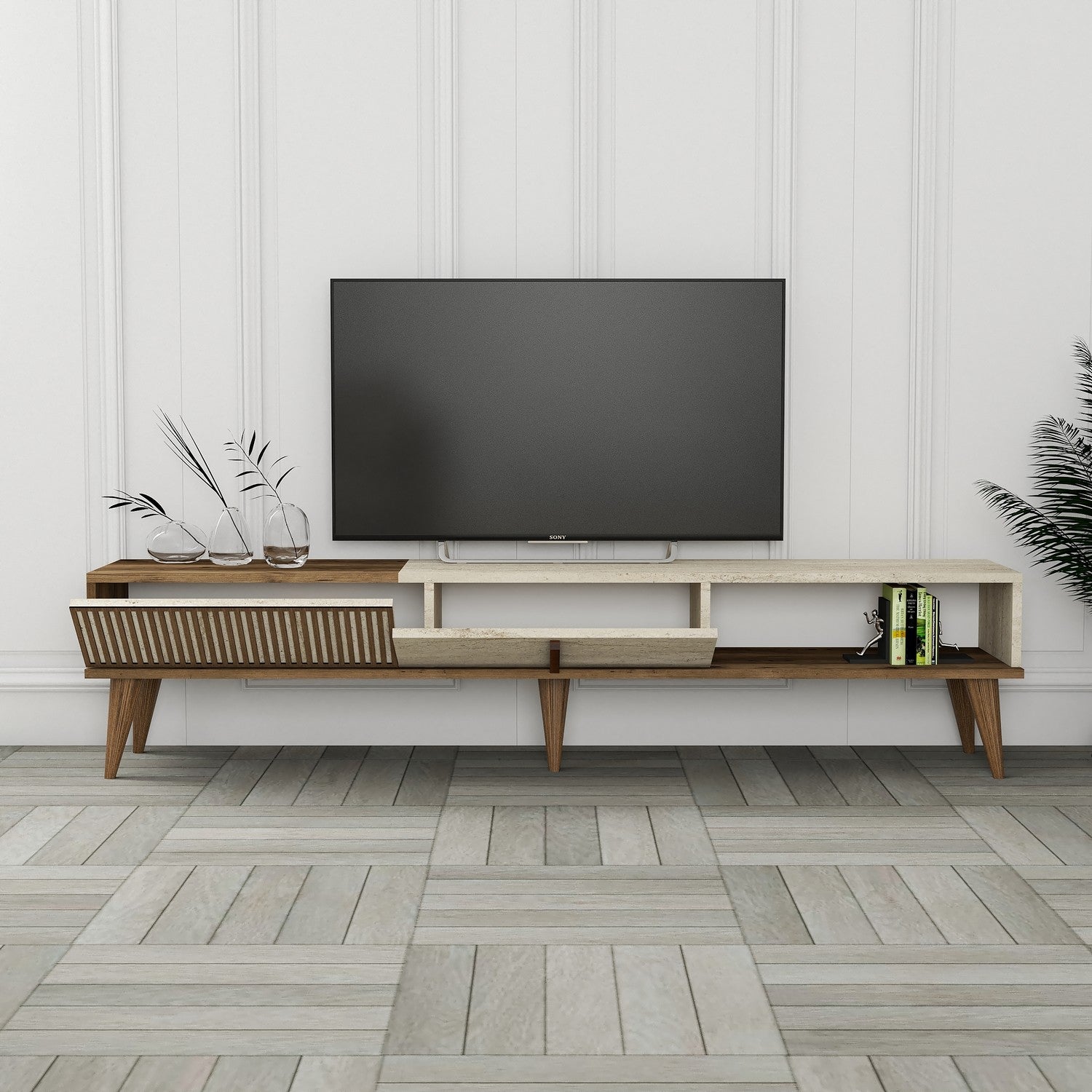 TV ormarić Milan - Walnut, Travertine | AG-vitahome.hr