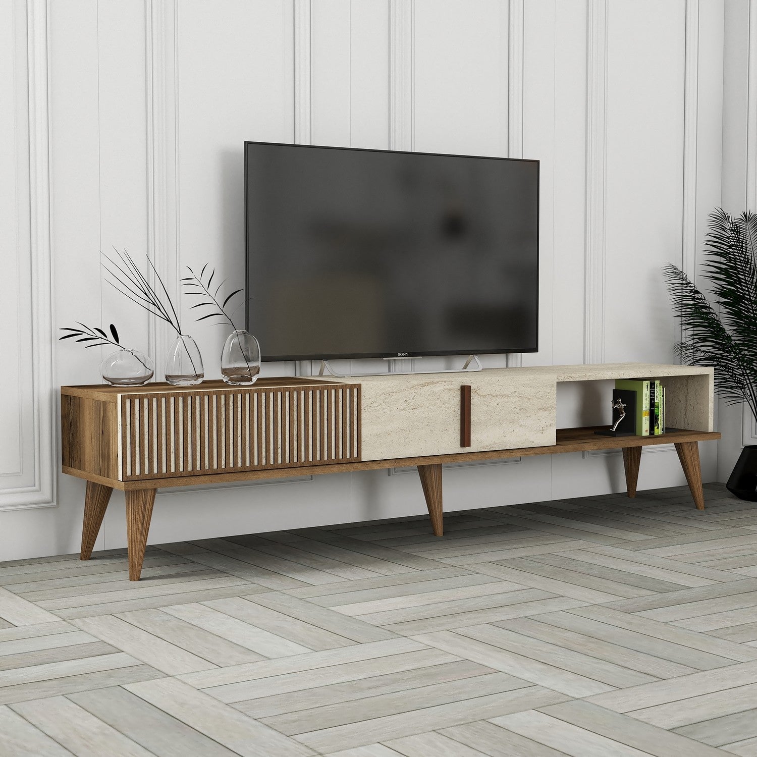 TV ormarić Milan - Walnut, Travertine | AG-vitahome.hr