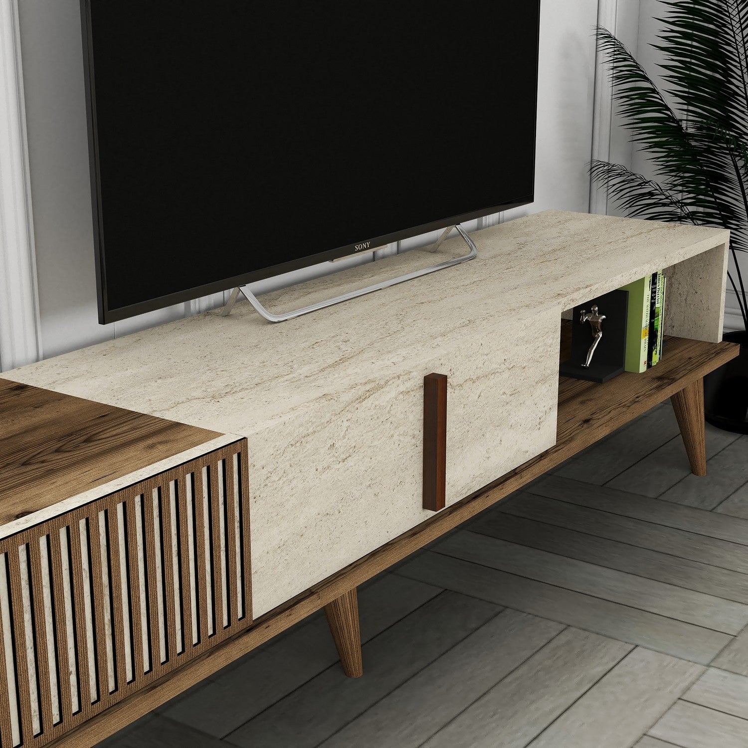 TV ormarić Milan - Walnut, Travertine | AG-vitahome.hr