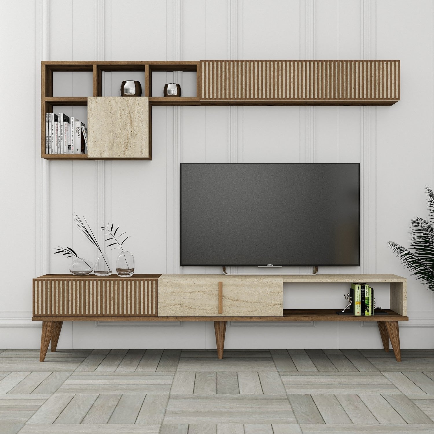 TV ormarić Milan - Walnut, Travertine | AG-vitahome.hr