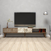 TV ormarić Milan - Walnut, White Marble | AG-vitahome.hr