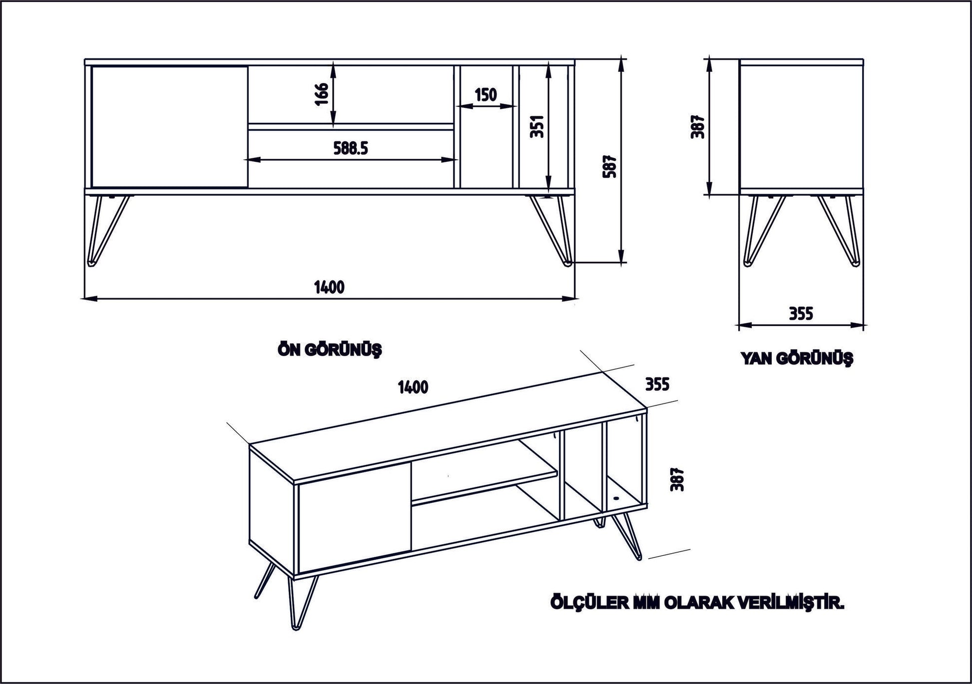 TV ormarić Mistico (140) - Walnut, White | AG-vitahome.hr