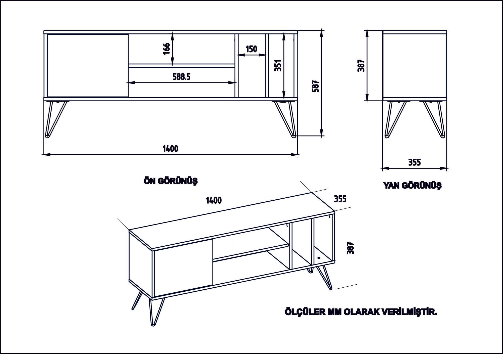 TV ormarić Mistico (140) - Walnut, White | AG-vitahome.hr
