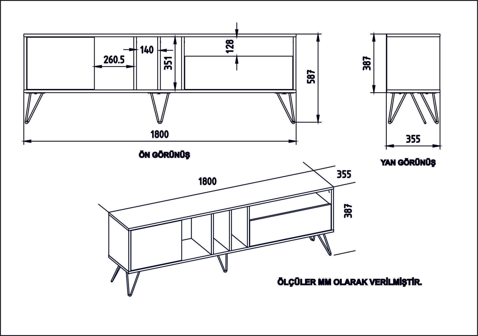 TV ormarić Mistico (180) - Walnut, White | AG-vitahome.hr