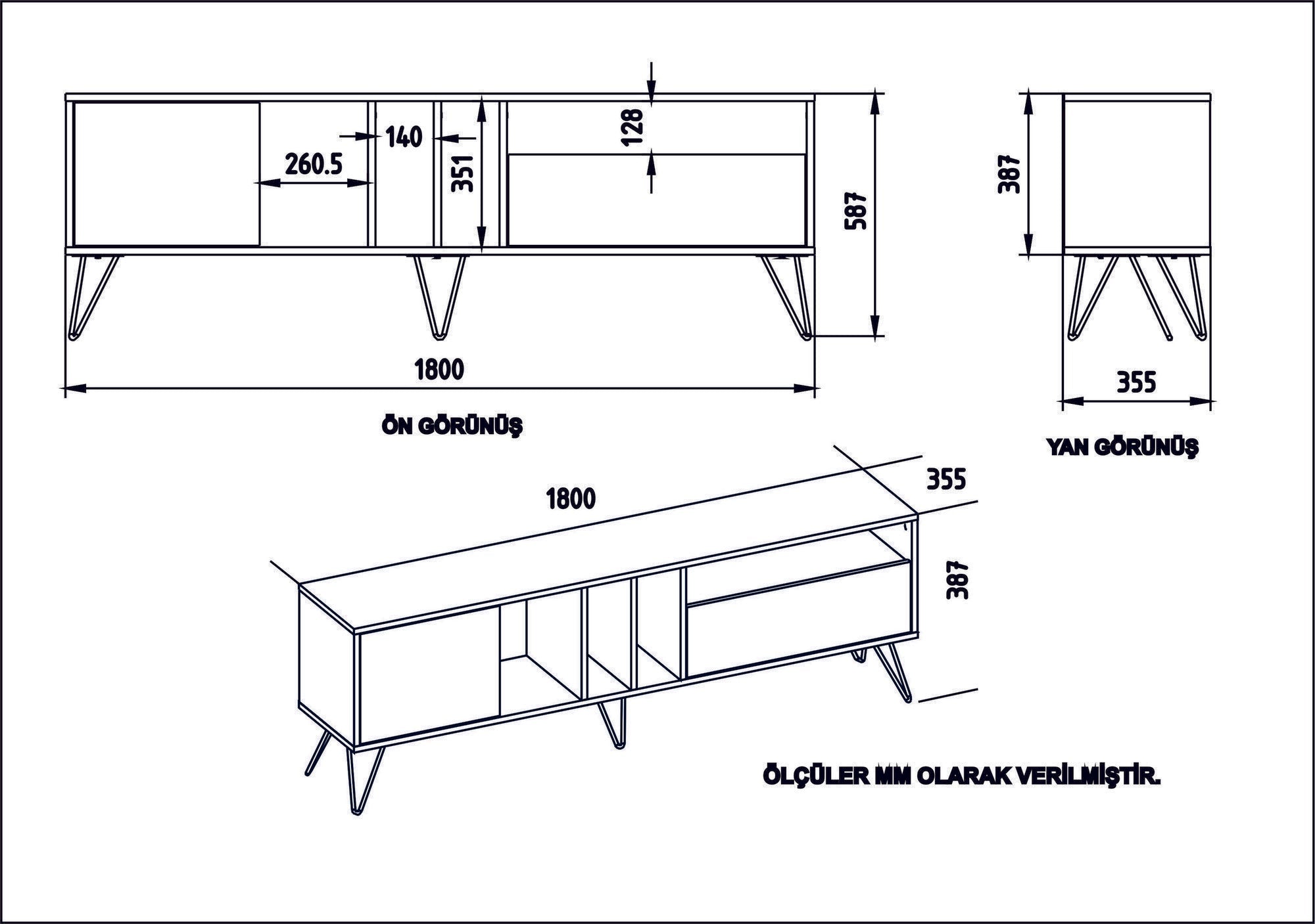 TV ormarić Mistico (180) - Walnut, White | AG-vitahome.hr
