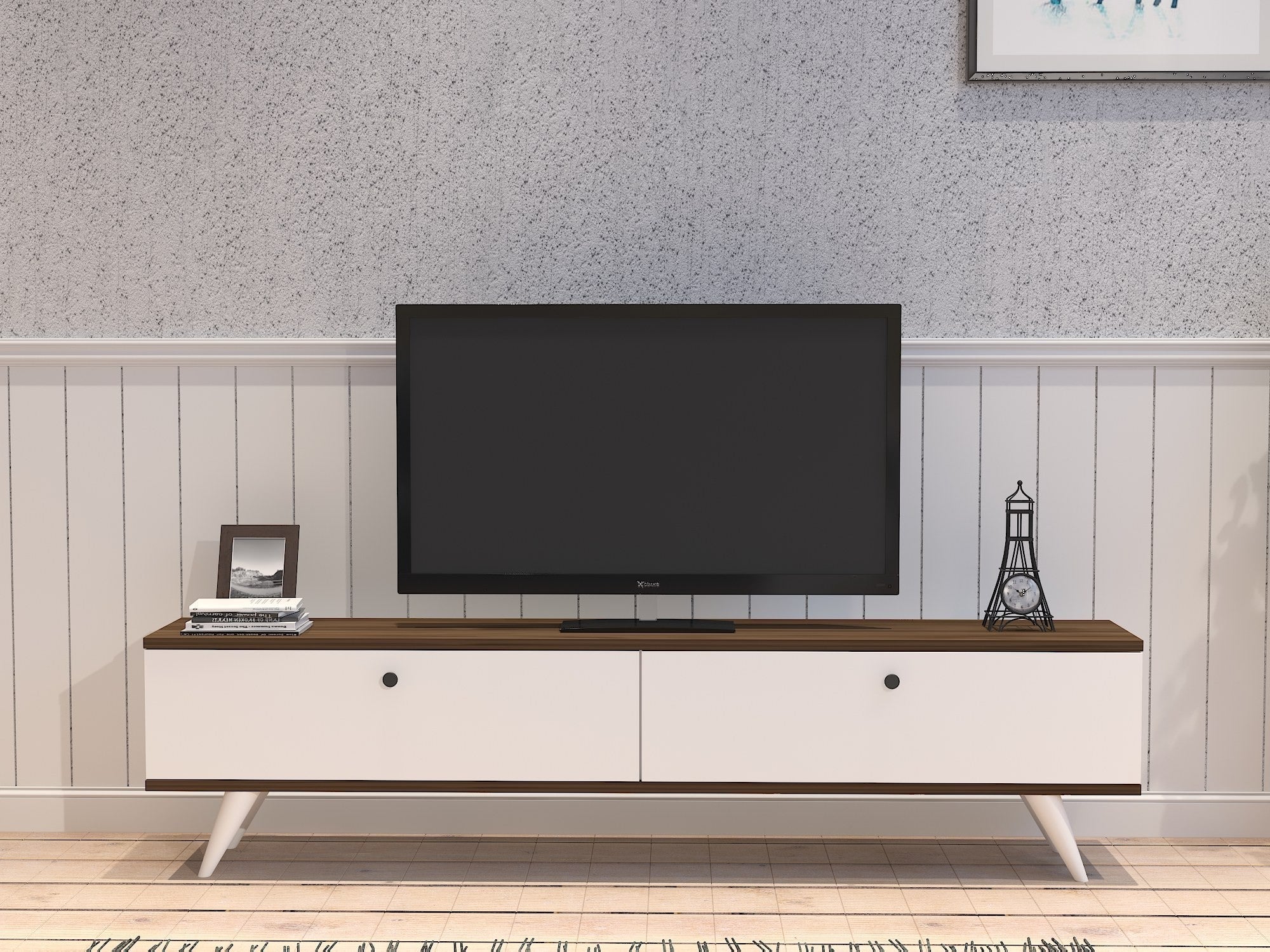 TV ormarić Paris - White, Walnut | AG-vitahome.hr