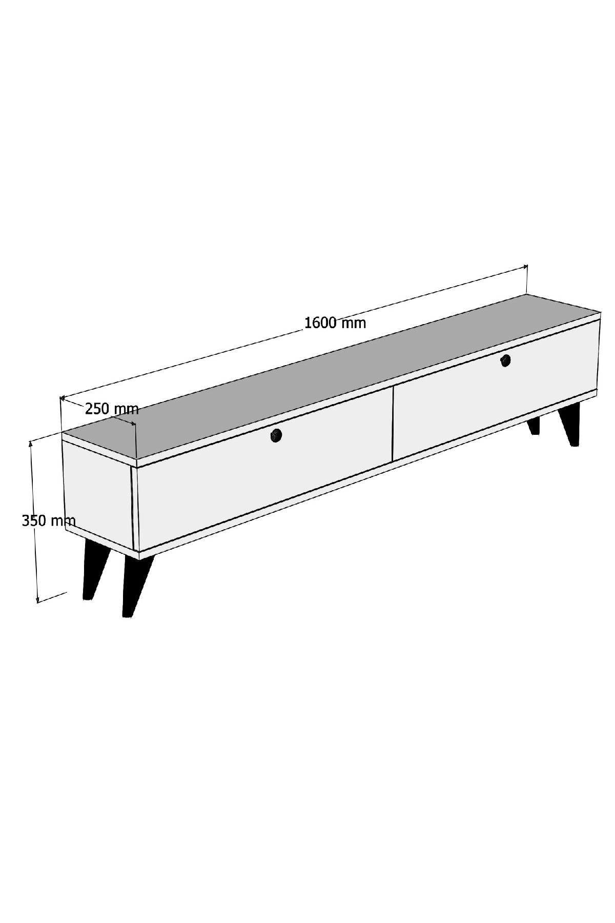 TV ormarić Paris - White, Walnut | AG-vitahome.hr
