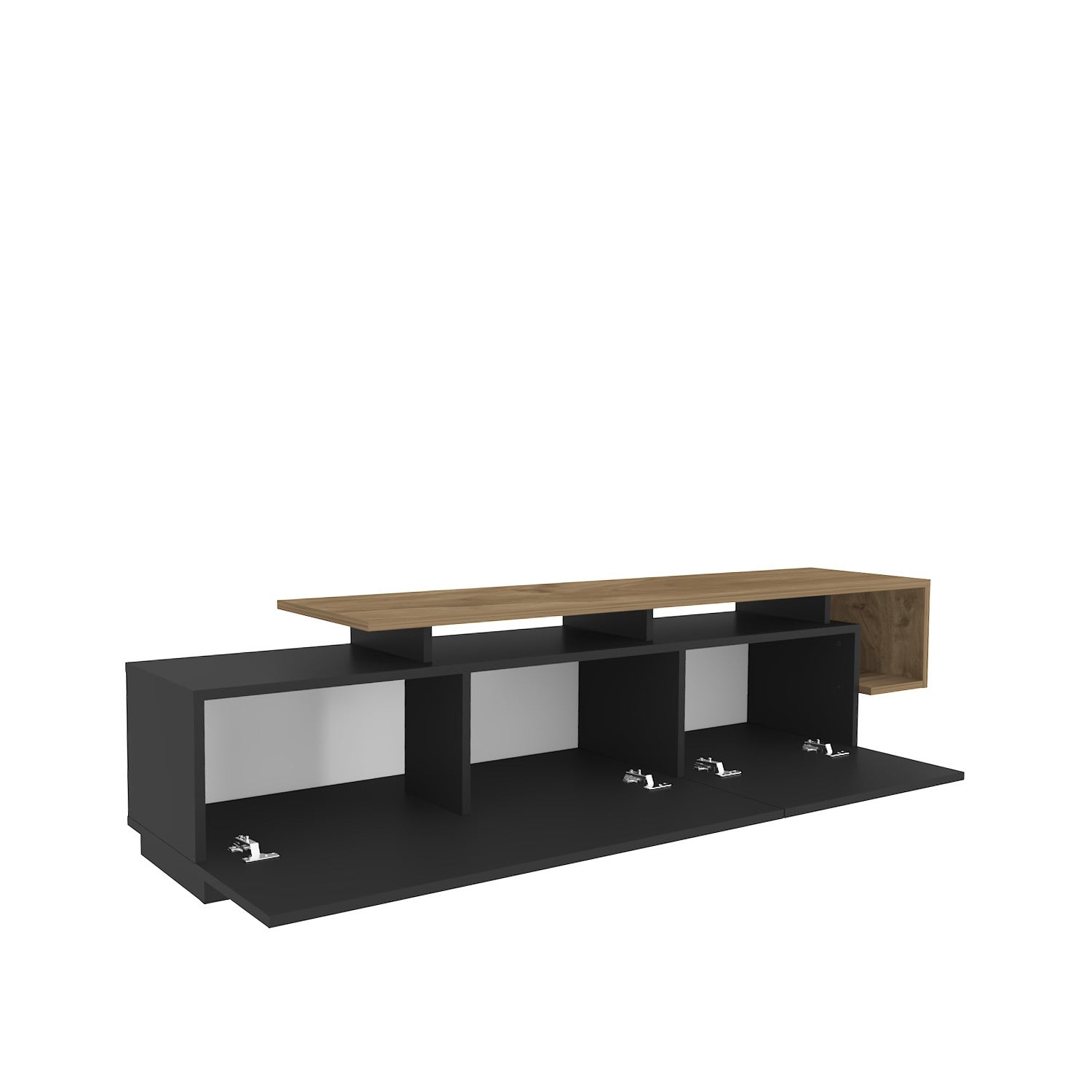 TV ormarić Pia - Black, Walnut | AG-vitahome.hr