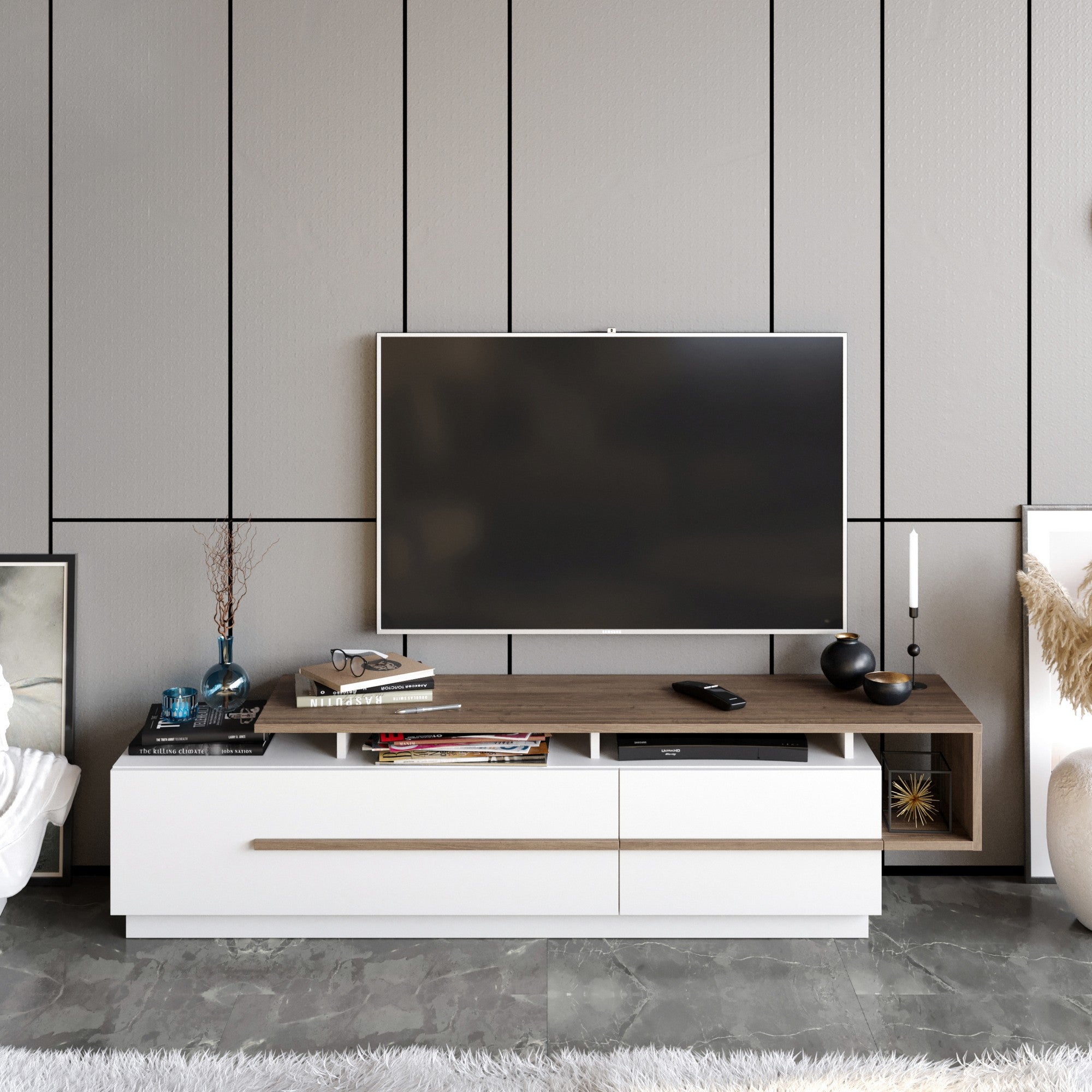 TV ormarić Pia - Walnut, White | AG-vitahome.hr