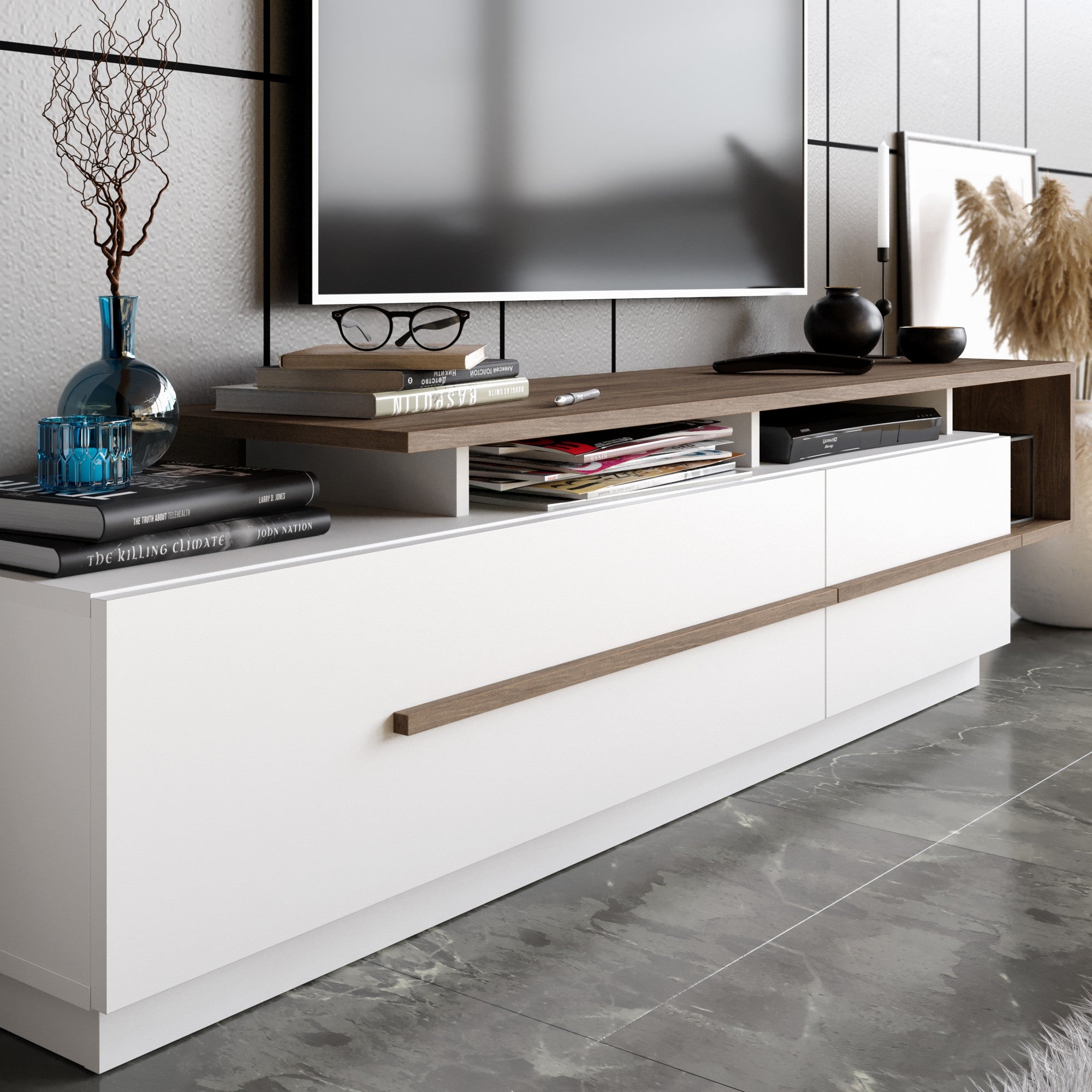 TV ormarić Pia - Walnut, White | AG-vitahome.hr