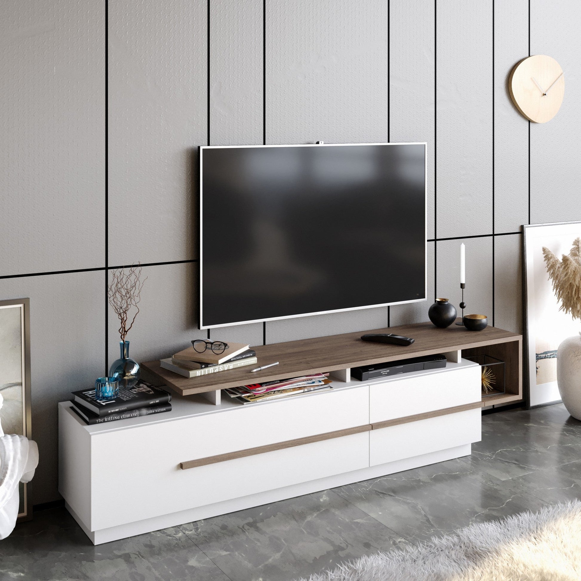 TV ormarić Pia - Walnut, White | AG-vitahome.hr