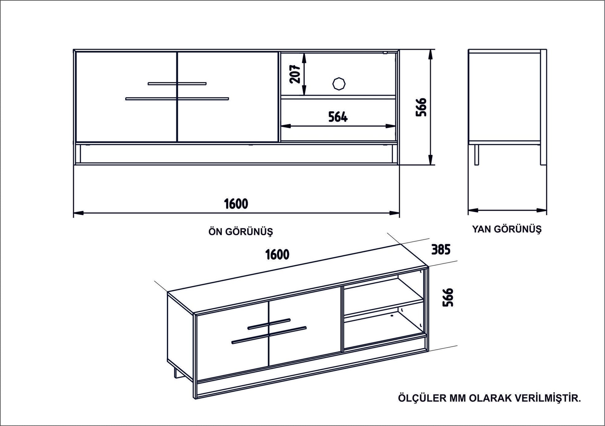 TV ormarić Polka - Black | AG-vitahome.hr