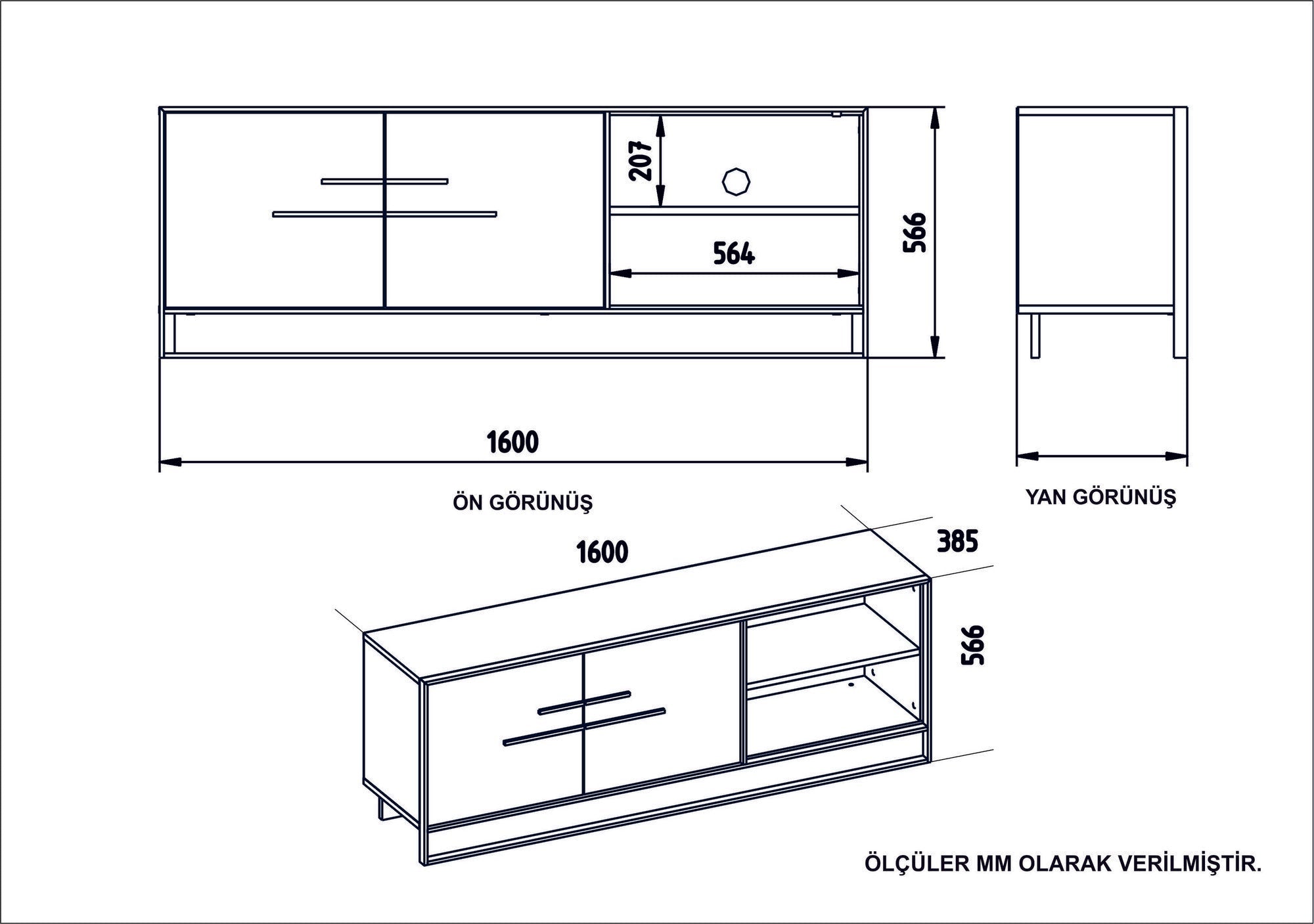 TV ormarić Polka - Black | AG-vitahome.hr