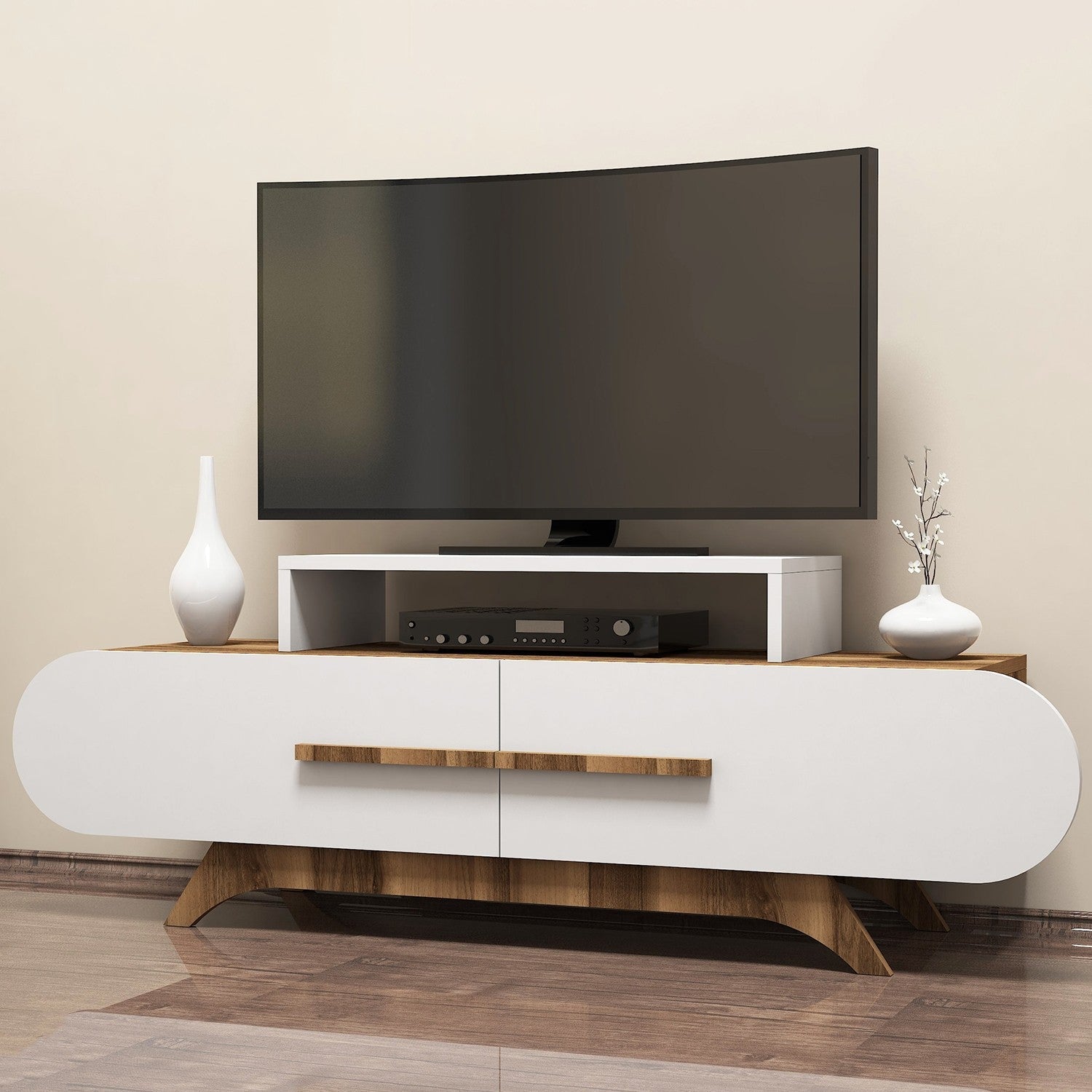 TV ormarić Rose - Walnut, White | AG-vitahome.hr
