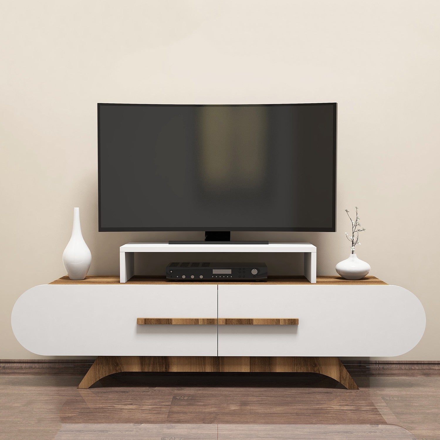 TV ormarić Rose - Walnut, White | AG-vitahome.hr