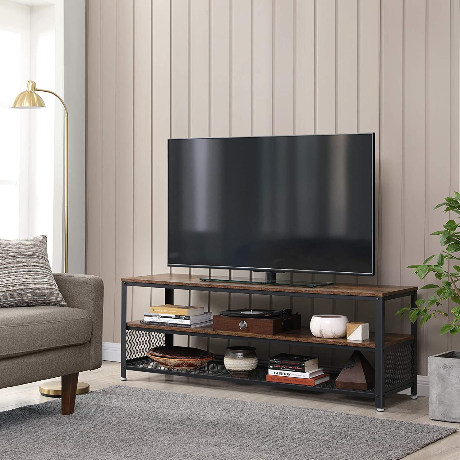 TV ormarić, Rustic TV stalak 140 x 40 x 52 cm rustikalno smeđi | Vasagle-vitahome.hr