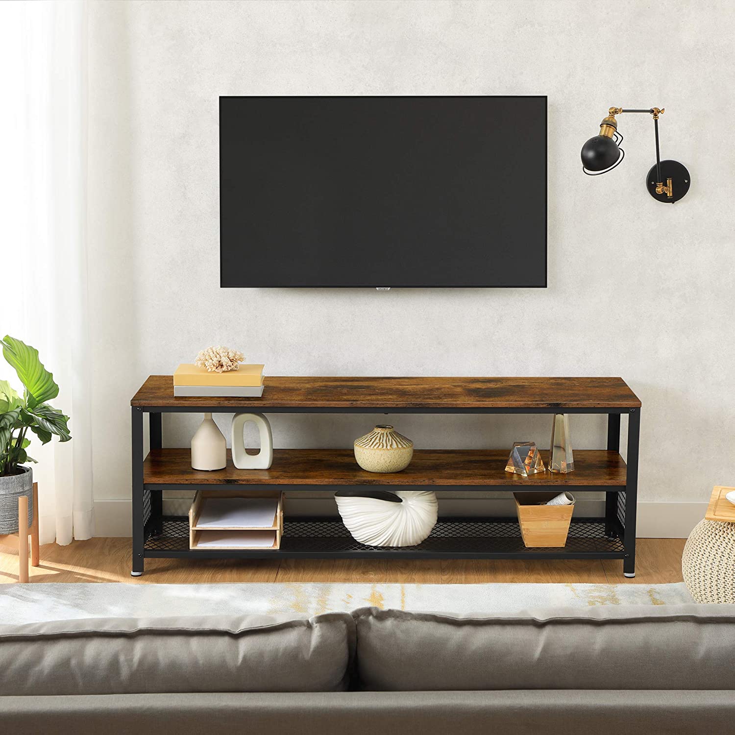 TV ormarić, Rustic TV stalak 140 x 40 x 52 cm rustikalno smeđi | Vasagle-vitahome.hr