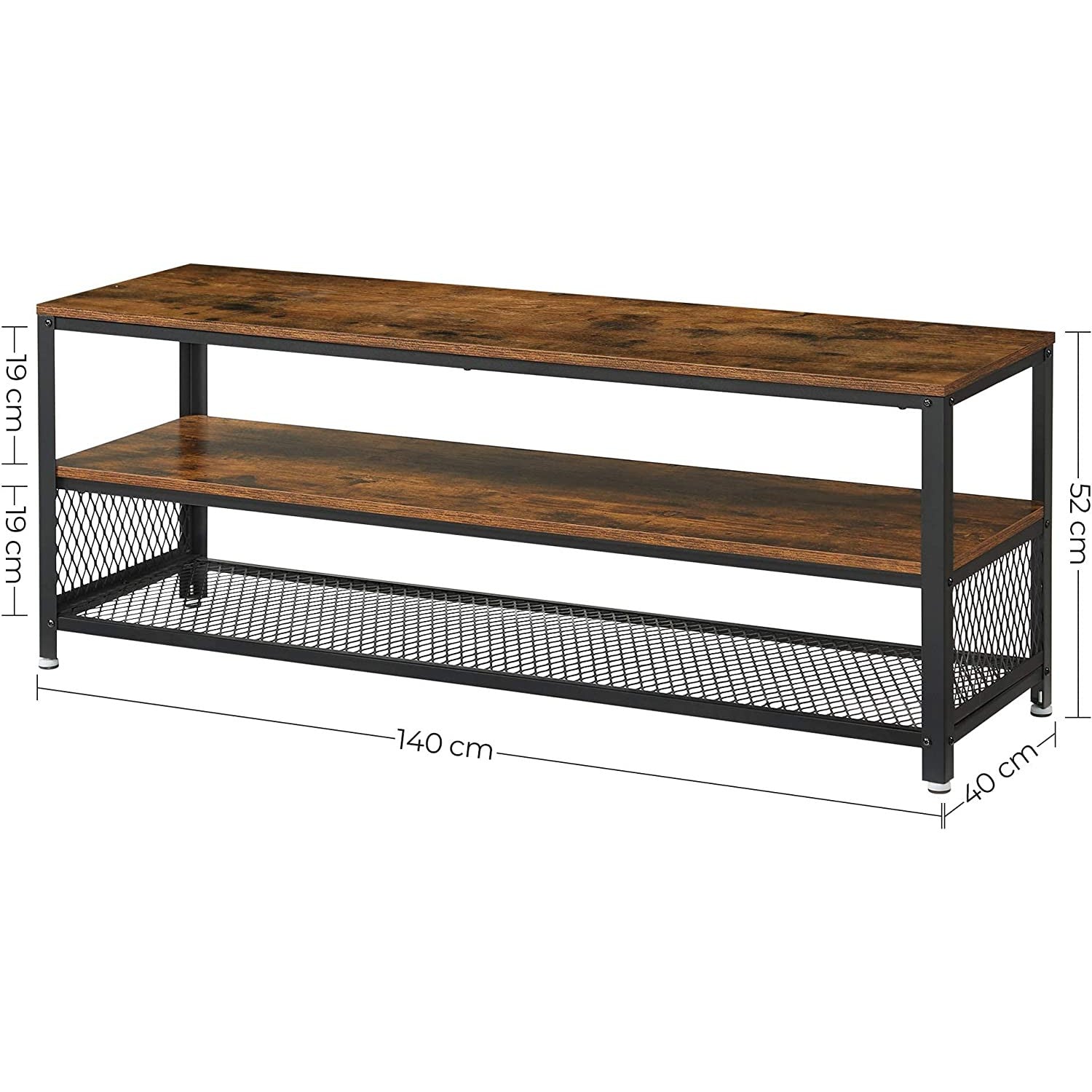 TV ormarić, Rustic TV stalak 140 x 40 x 52 cm rustikalno smeđi | Vasagle-vitahome.hr