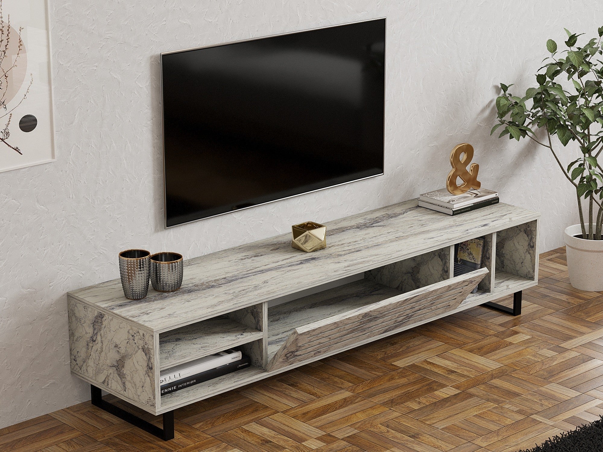 TV ormarić Safir - Freesia, Marble | AG-vitahome.hr