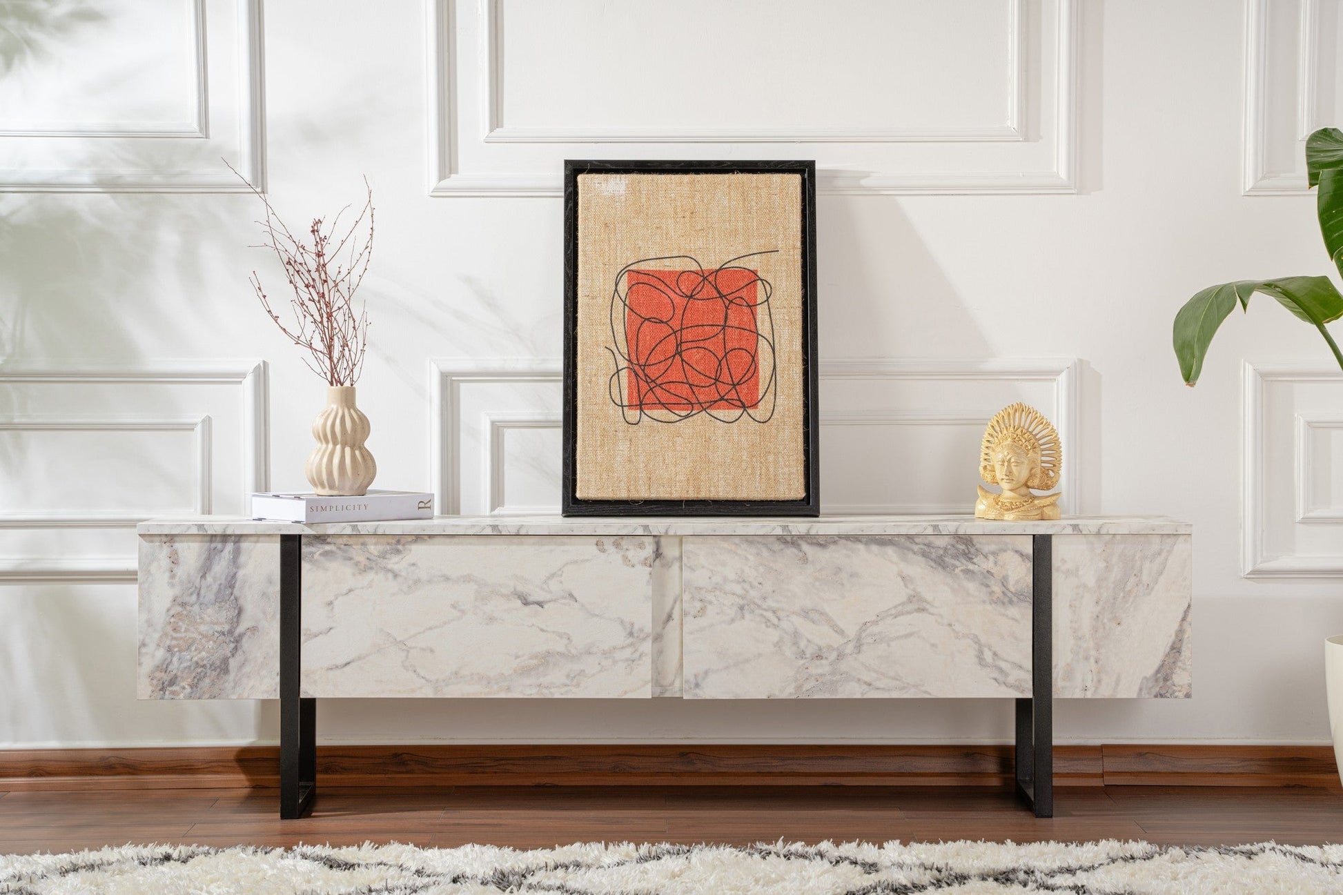 TV ormarić Serenity - Fressia Marble, Black | AG-vitahome.hr