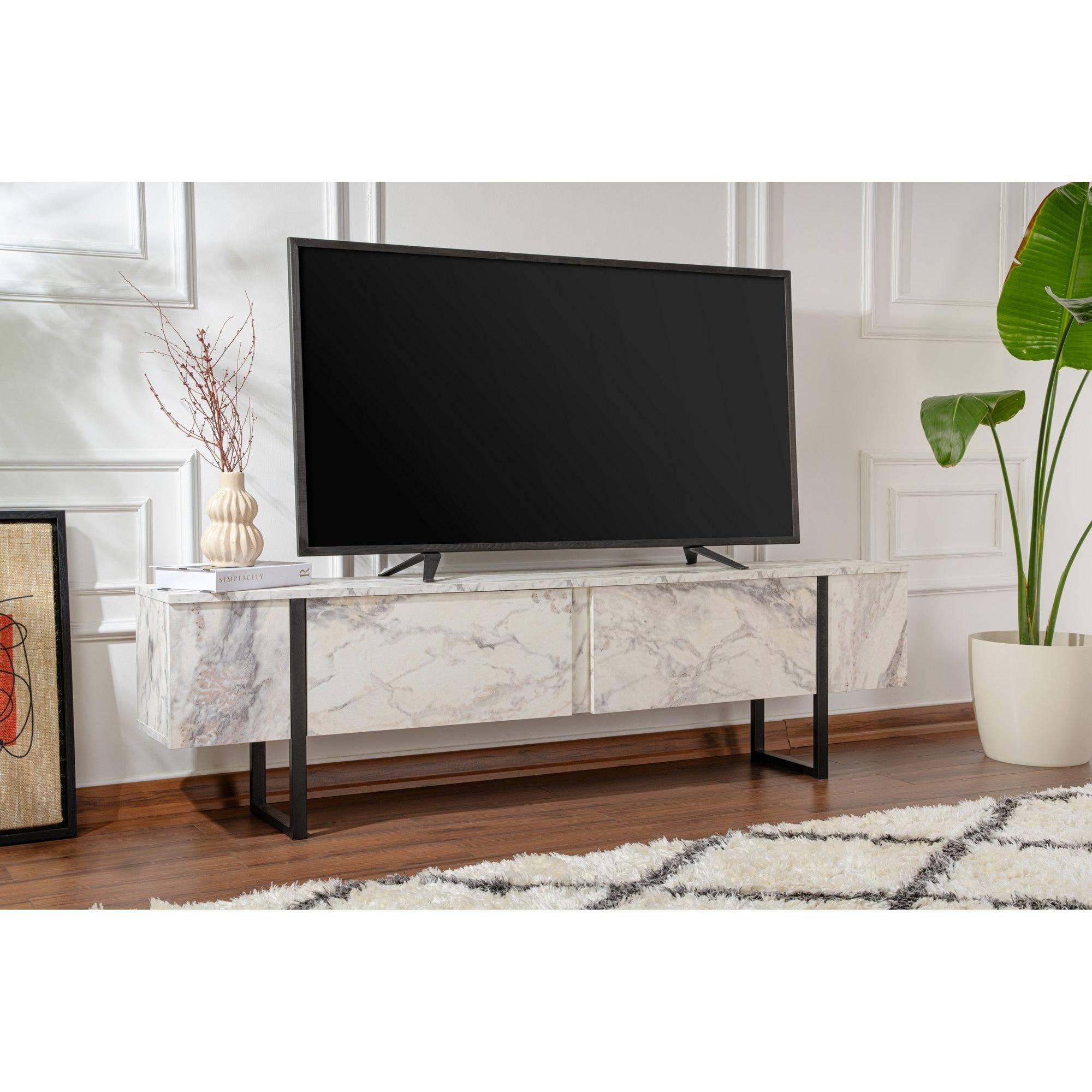 TV ormarić Serenity - Fressia Marble, Black | AG-vitahome.hr