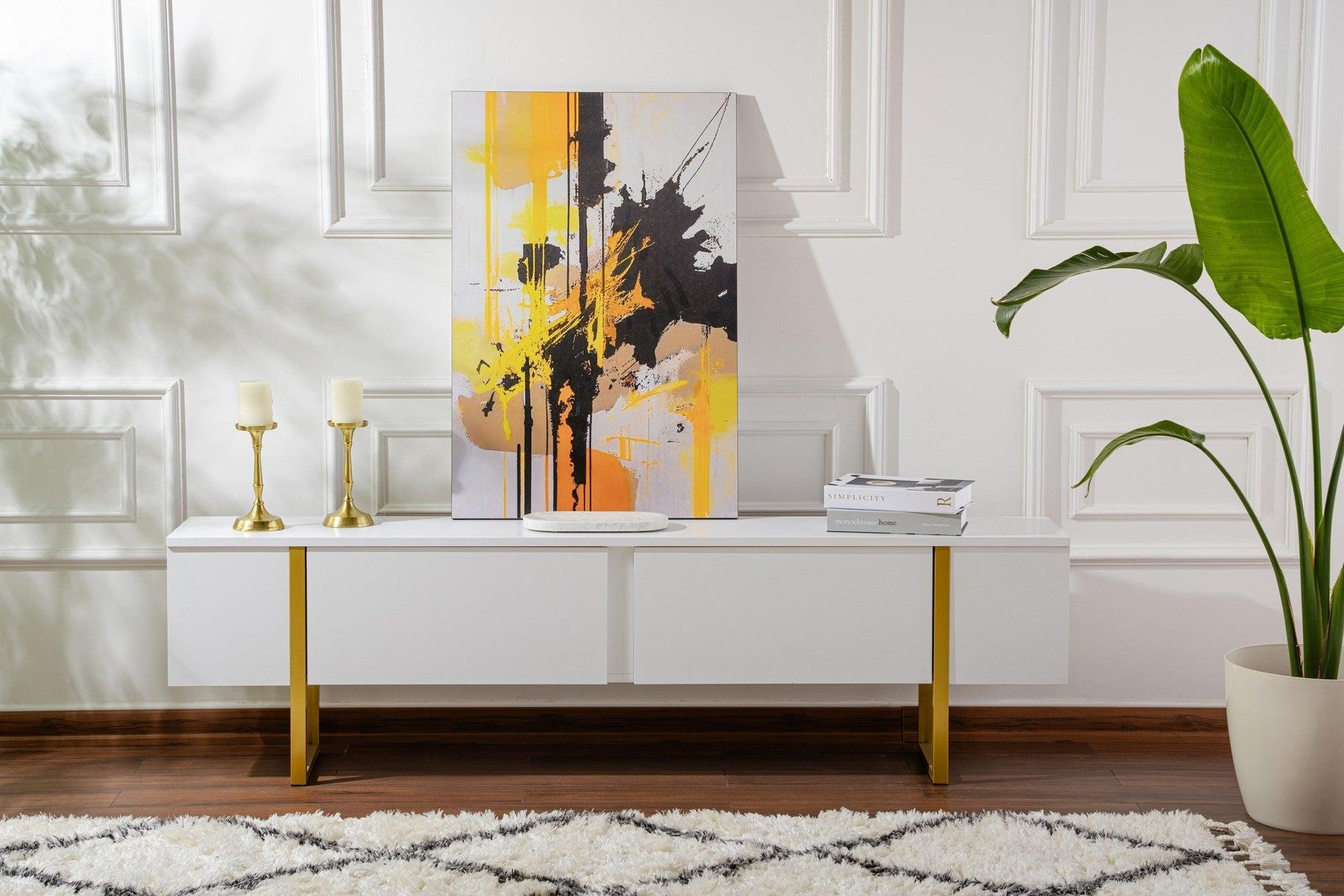 TV ormarić Serenity - White, Gold | AG-vitahome.hr