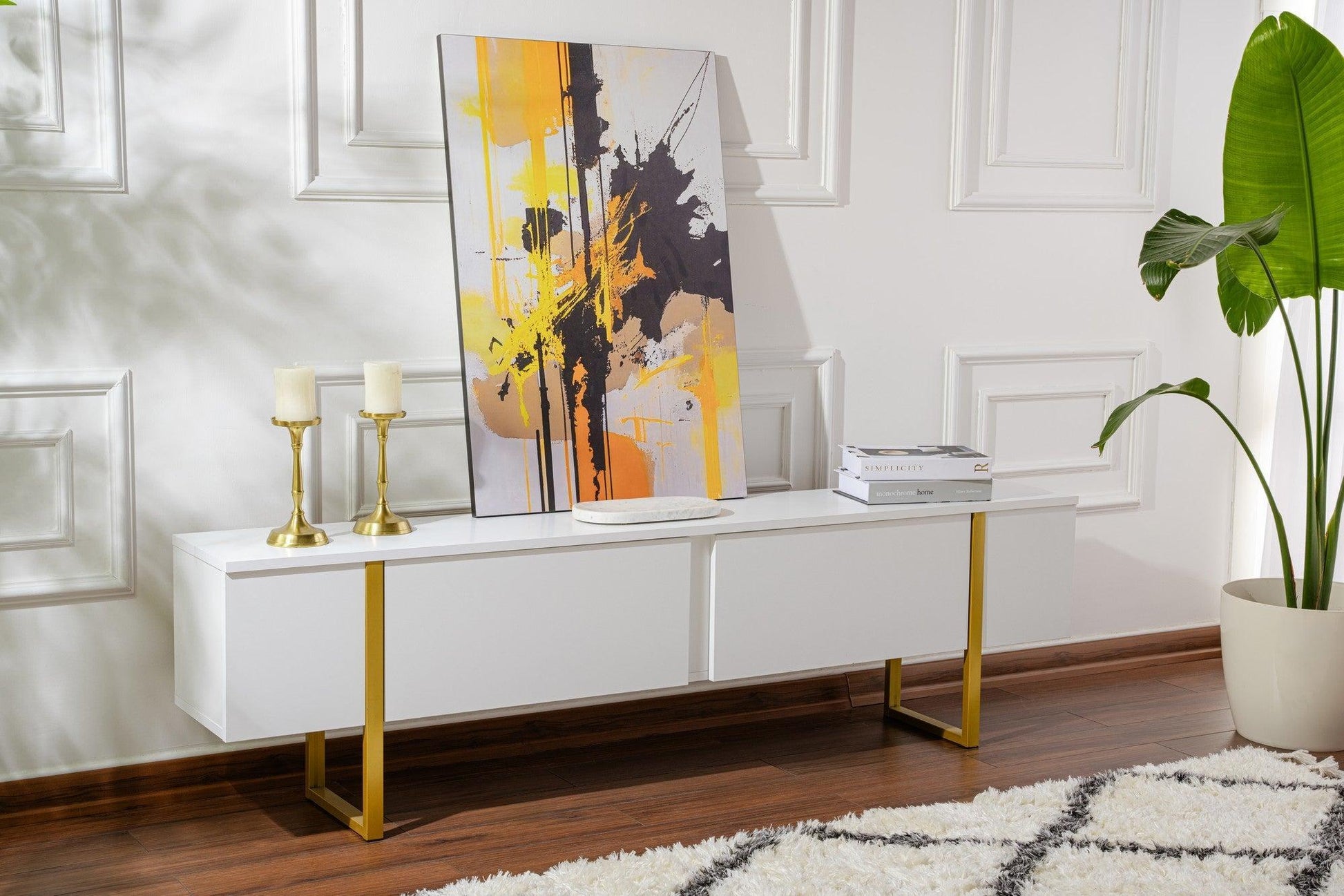 TV ormarić Serenity - White, Gold | AG-vitahome.hr
