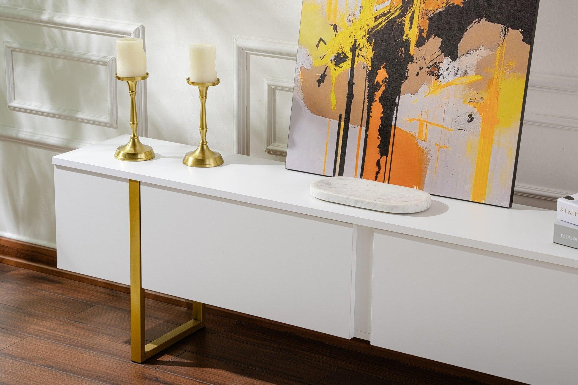 TV ormarić Serenity - White, Gold | AG-vitahome.hr
