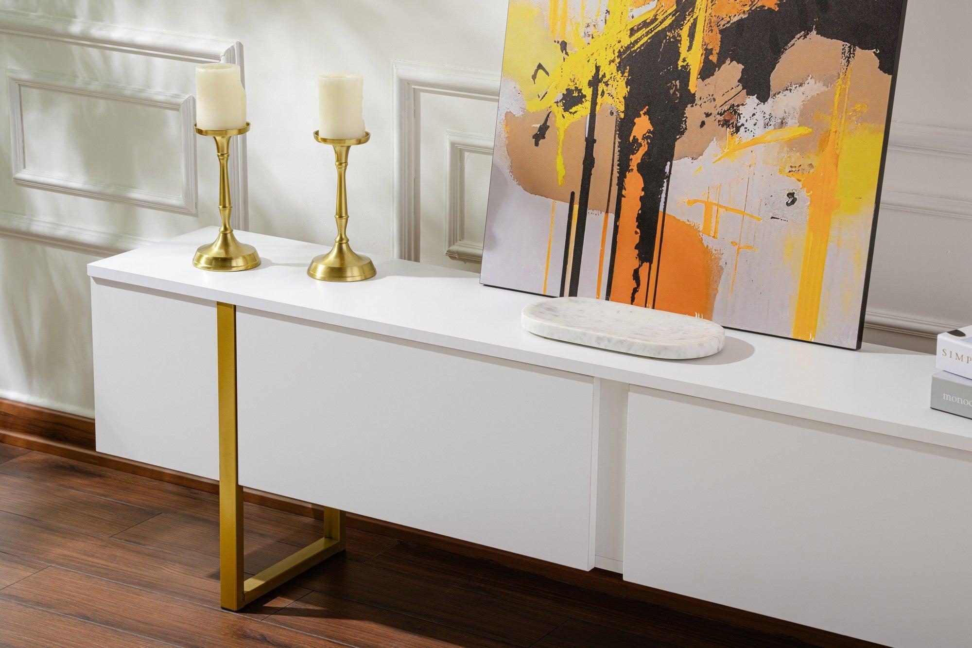 TV ormarić Serenity - White, Gold | AG-vitahome.hr